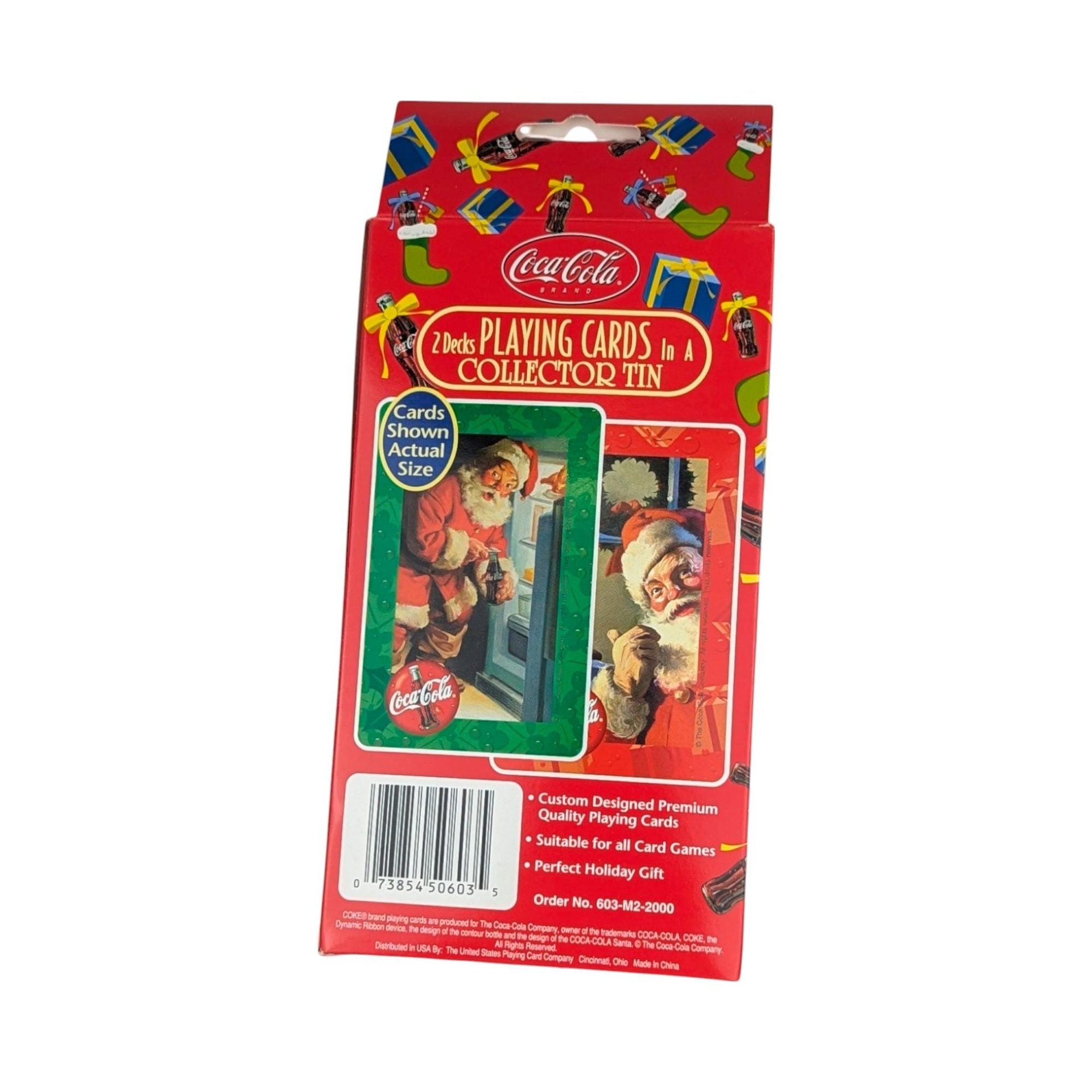 Vintage Coca Cola Lot, Wind-Up Polar Bears, Santa Tin Playing Cards, Collectible Coca Cola, New in Package