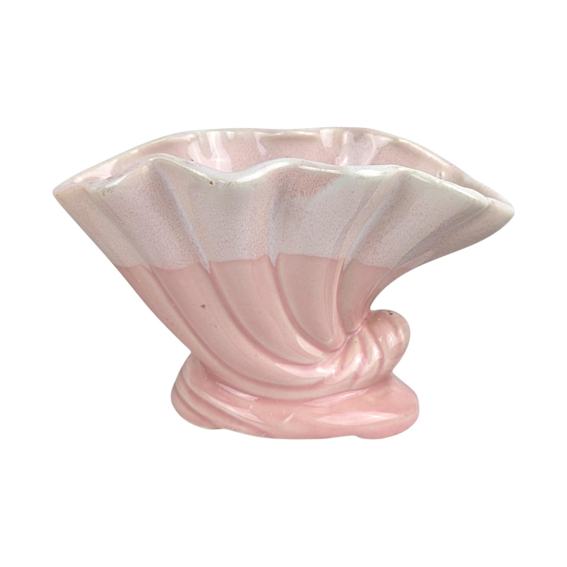 Vintage Ceramic Planters, Shawnee Wheelbarrow Planter, Pink Shell Planter, Mid Century Modern, Succulent Planters, Indoor Garden