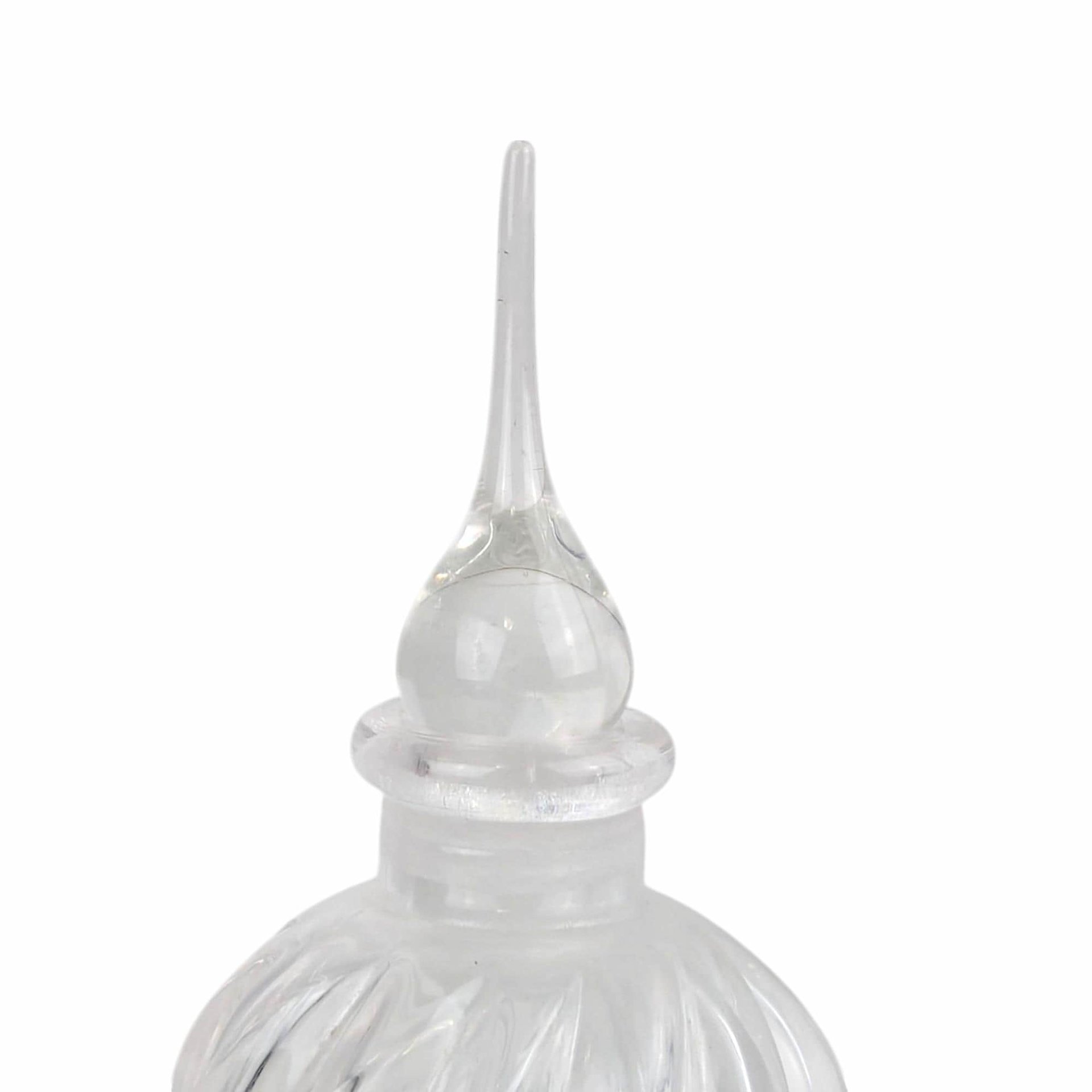 Vintage Clear Glass Perfume Bottle, Swirled Design, Decorative Bottle, Gift for Her, Vanity Decor, Collectible Perfume Bottle