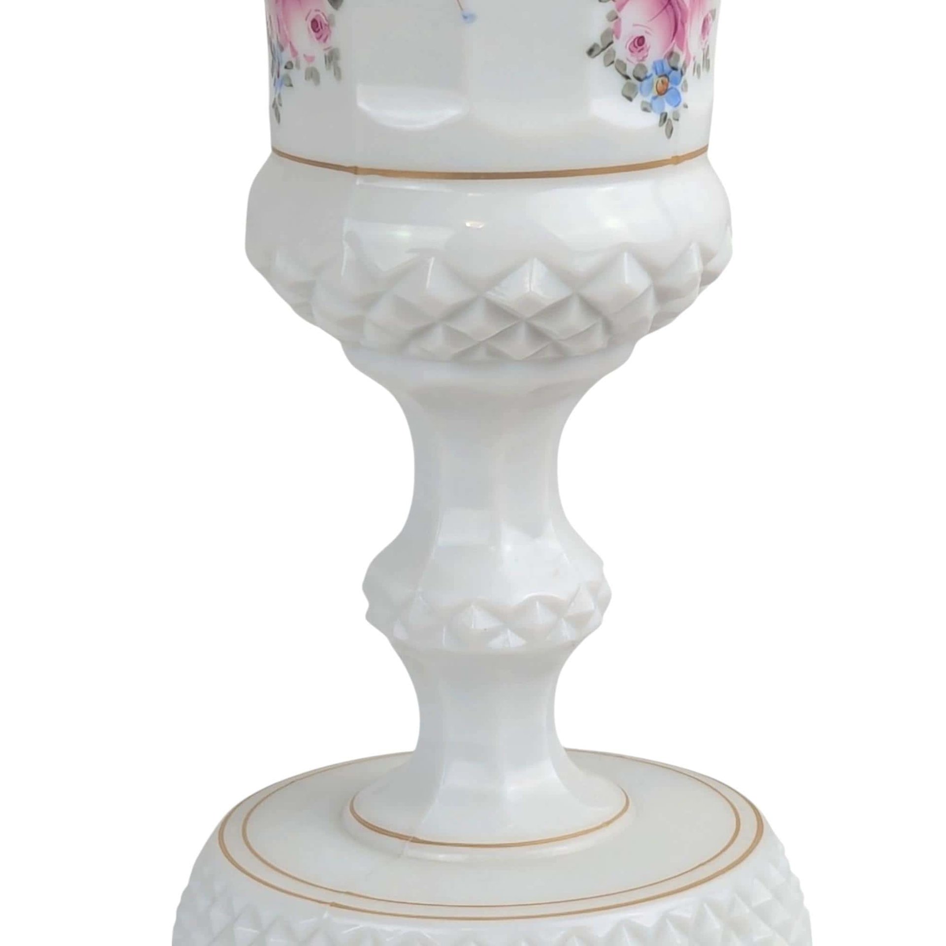Vintage Westmoreland Roses and Bows Footed Urn with Lid, 12.5" Height, Porcelain Decorative Urn, Elegant Home Decor, Gift for Collector