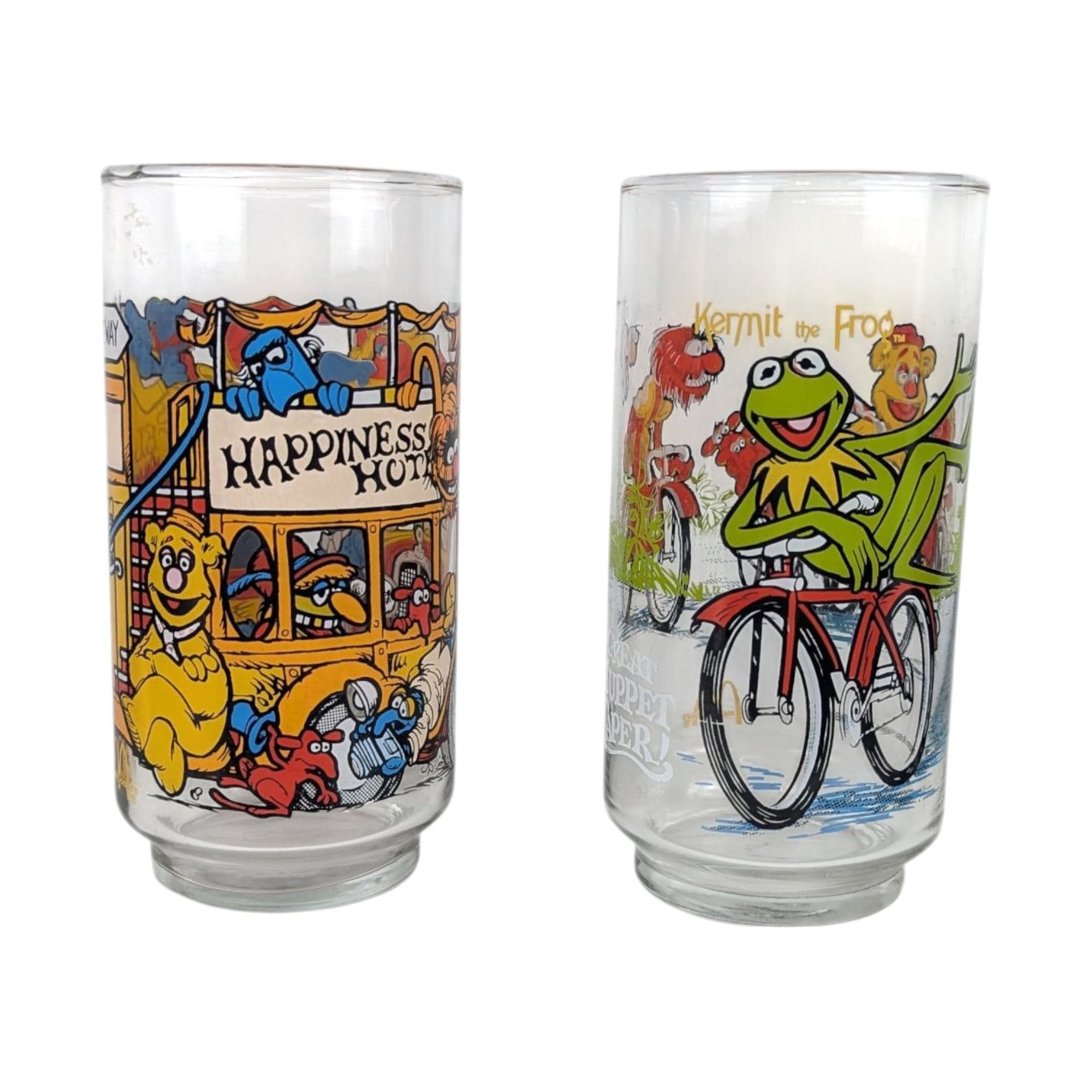 Vintage 1981 Muppets Caper Glasses: McDonald's Movie Promo Tumblers