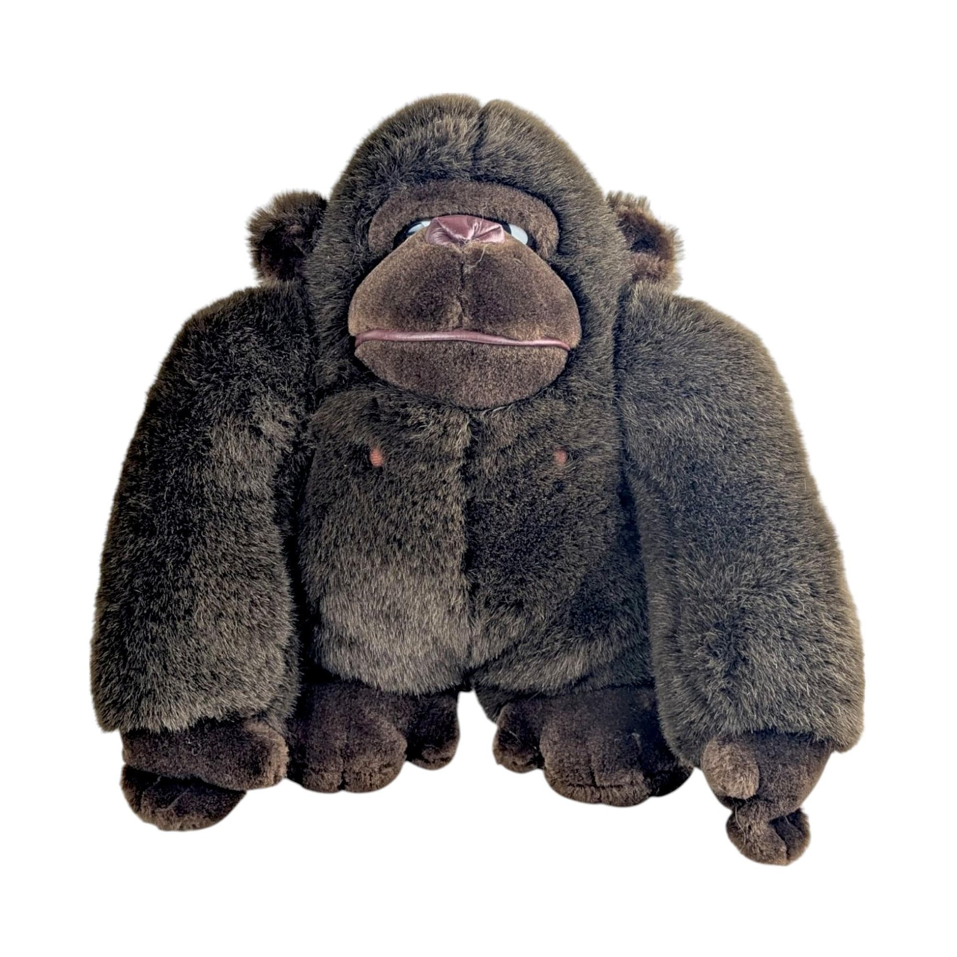 Vintage 1988 Dakin Gorilla Plush, Brown Ape Stuffed Animal, 80s Jungle Animal Toy, Soft Sculpture, Nursery Room Decor, Collector Toy Gorilla