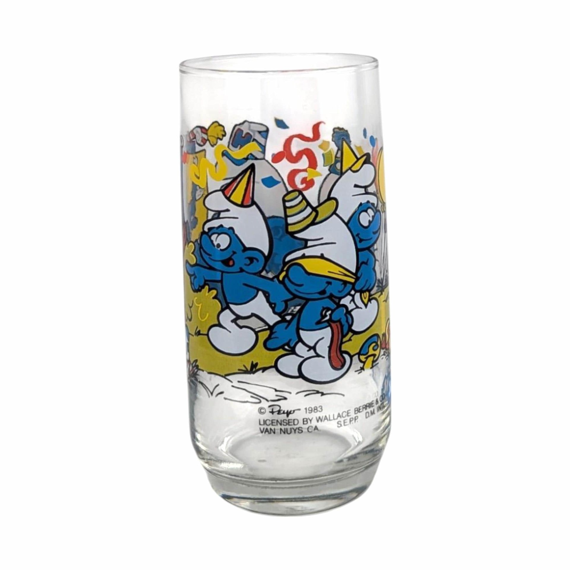 Vintage 1982 Smurf Tumblers, Set of 4, Papa, Jokey, Gargamel, Handy Smurf, Collectible Smurf Glasses, Gift for 80s Nostalgia