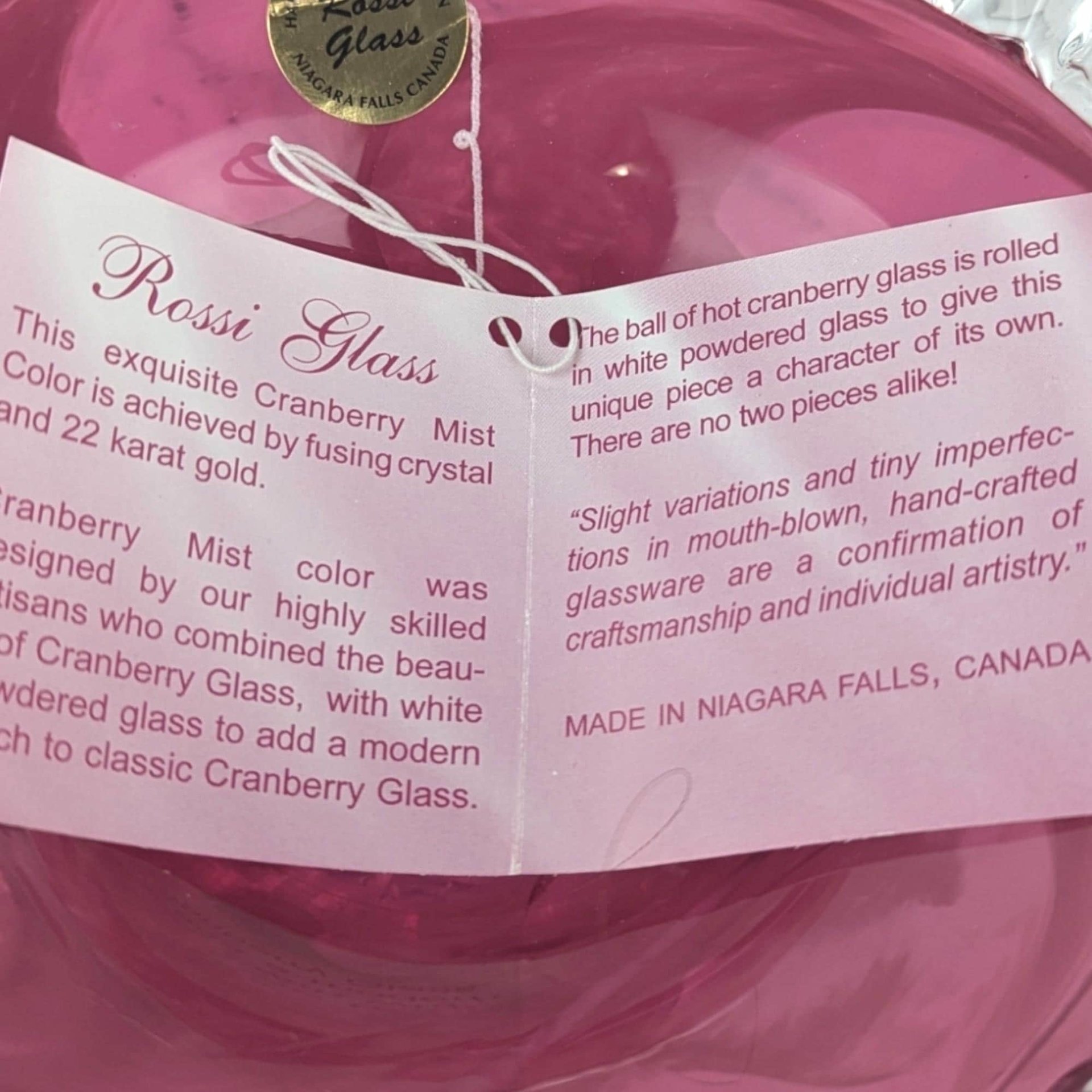 Vintage Rossi Glass Cranberry Mist Candy Dish, 22k Gold Crystal Accent Bowl, Elegant Home Decor, Gift for Hostess, Collector