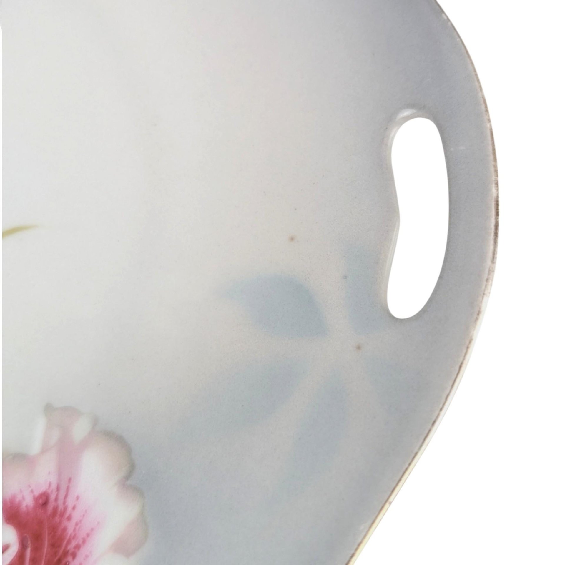 Vintage PV Vessra Germany Floral Plate, Hand-Painted Rose Design, 11" Handled Dresser Tray, Vanity Tray, Gift for Her, Shabby Chic Decor