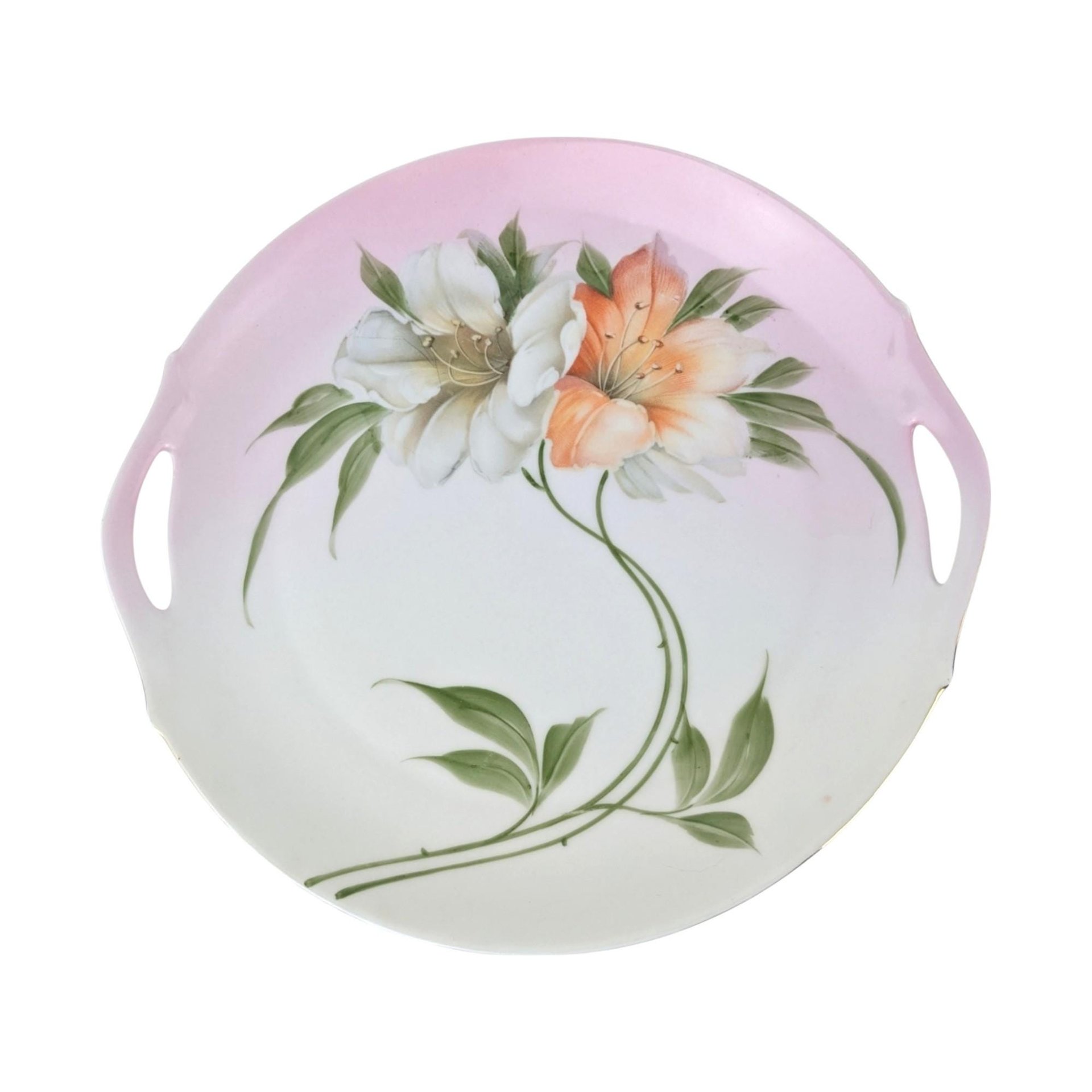 Vintage Z.S. & G. Bavaria Floral Plate, 11" Hand-Painted Porcelain Dresser Tray, Vanity Dish, Gift for Her, Home Decor