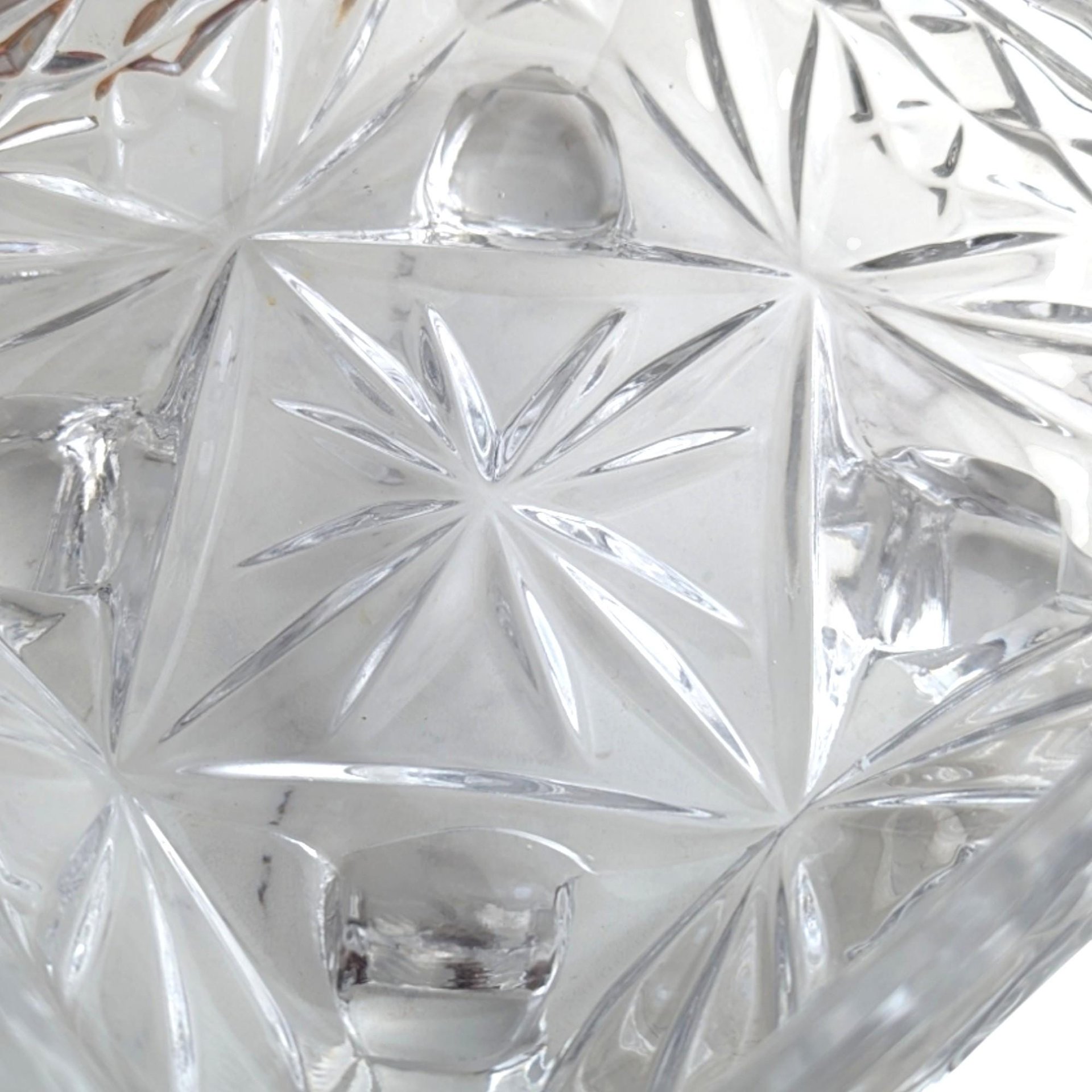Vintage Crystal Candy Bowl with Lid, 10"H, Diamond Pattern Glass, Footed Bowl, Home Decor, Hostess Gift, Candy Jar