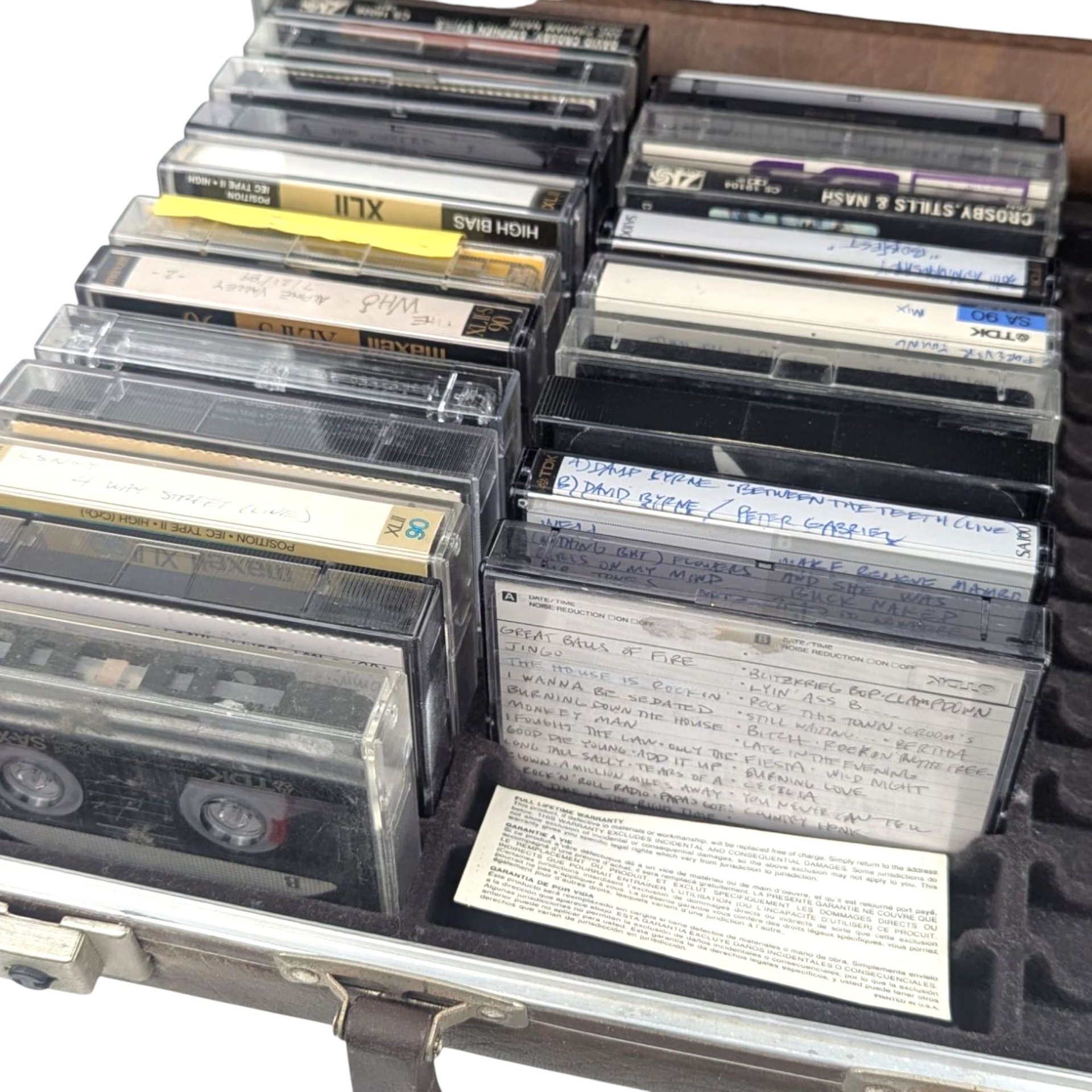 Vintage Cassette Tape Holder Briefcase, 1980s Audio Storage Case for 36 Tapes with Key, Analog Mixtape Carrying Case