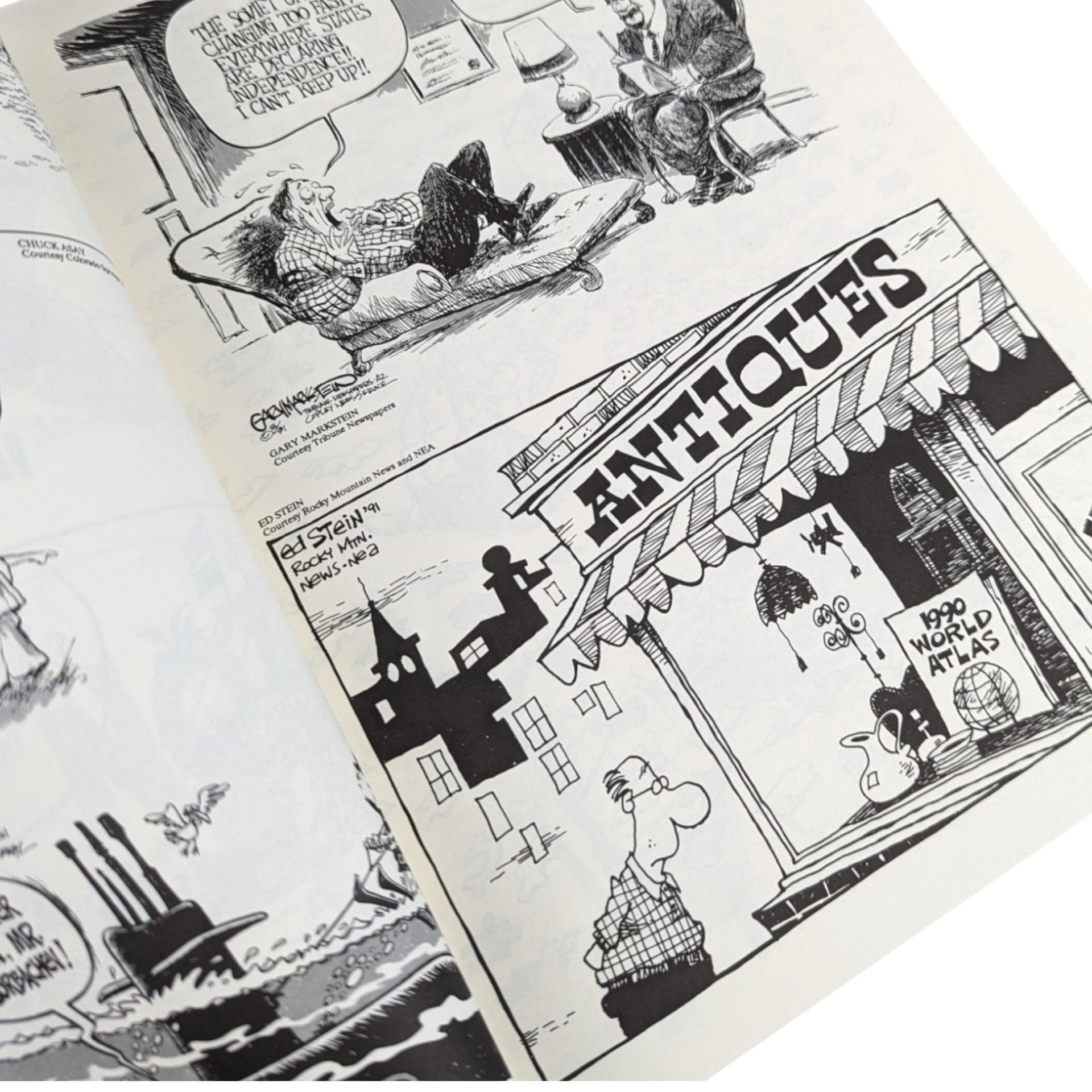 1992 Best Editorial Cartoons of the Year | Charles Brooks | Political Cartoons | Vintage Book | History Buff Gift