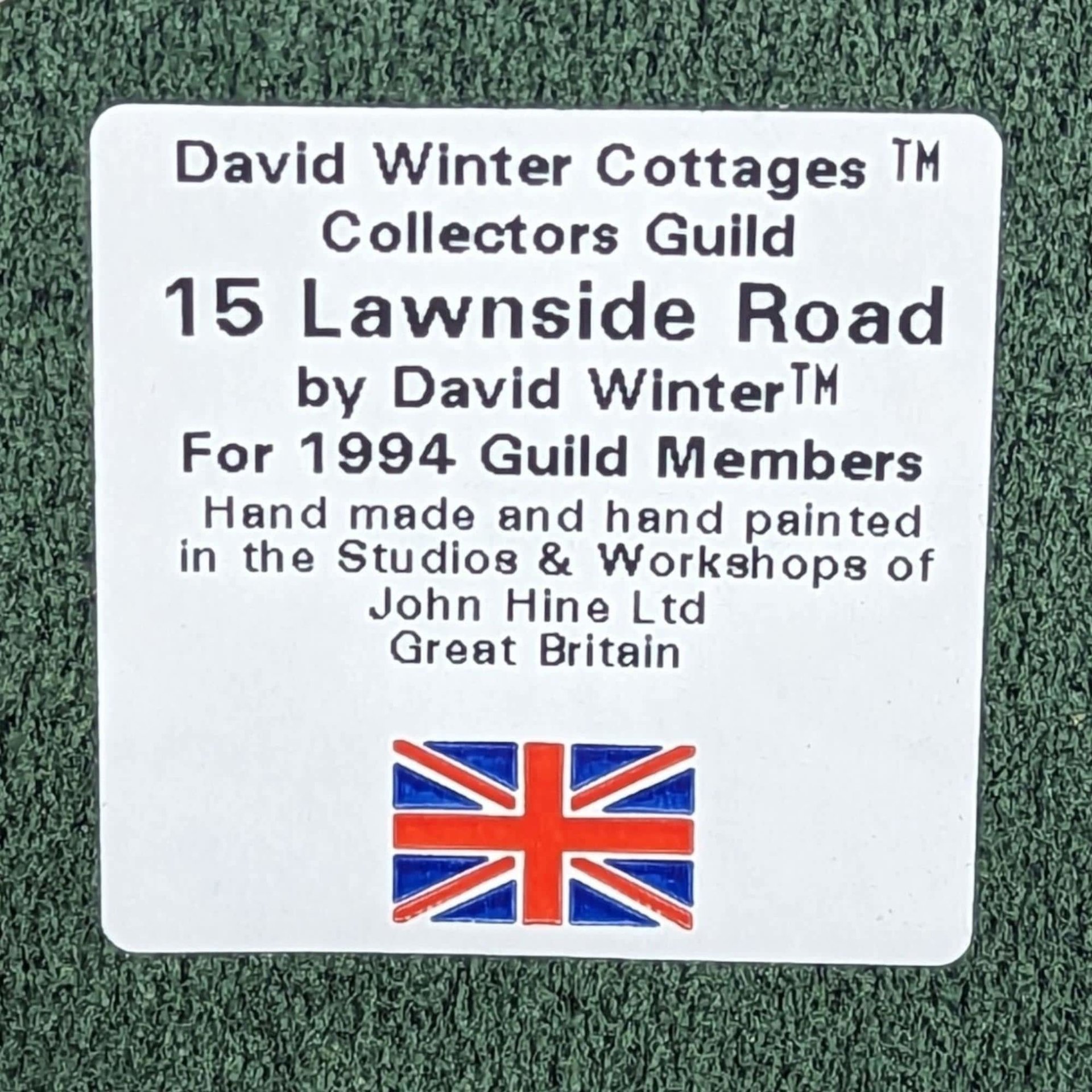 1994 David Winter Cottages 15 Lawnside Road Corner Figure, Hand Painted, English Cottage Decor, Gift for Miniature Collectors, 4 Inches
