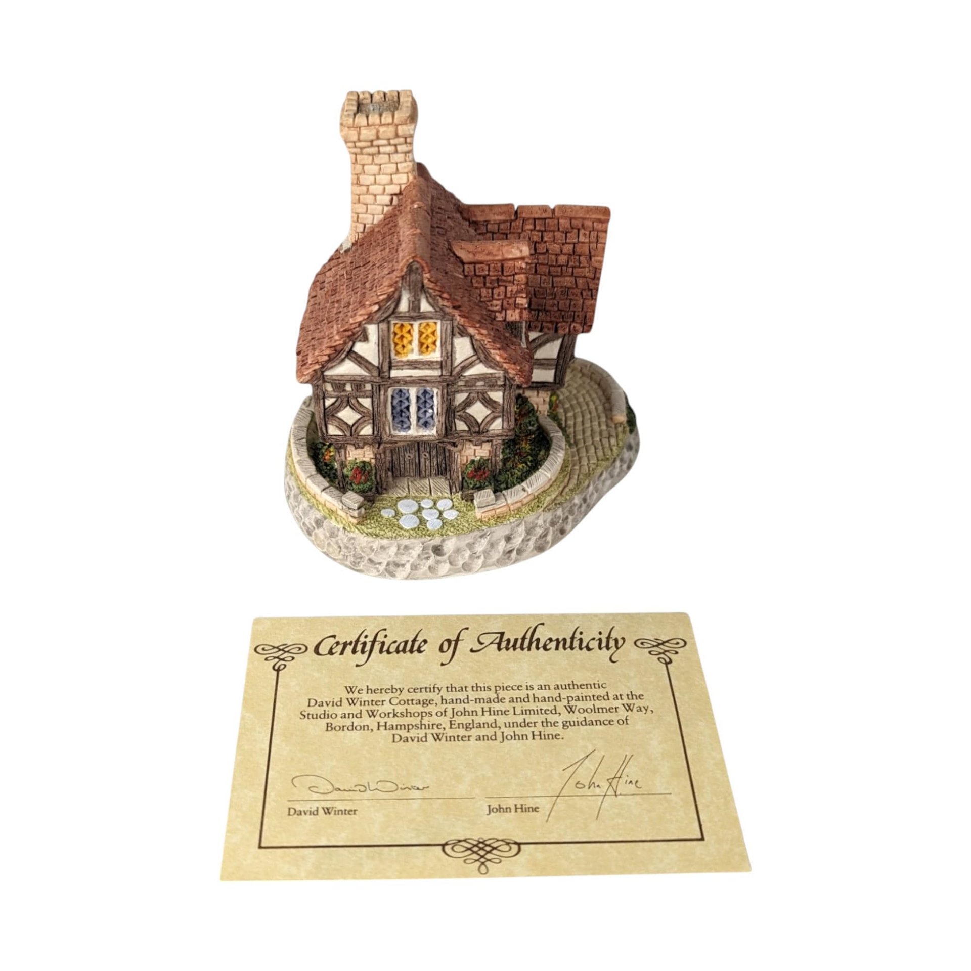 1993 David Winter Cottage "The Hall" | with COA and Original Box | Vintage Collectible