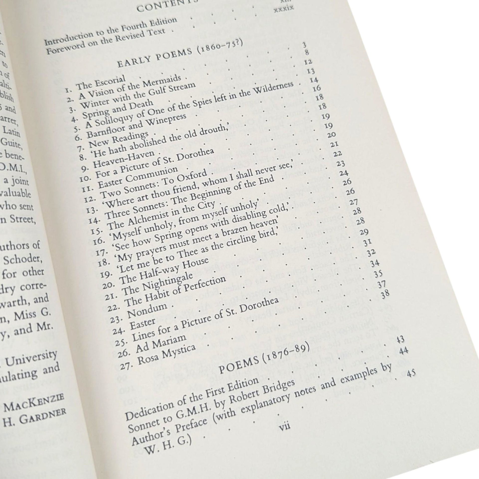 The Poems of Gerard Manley Hopkins 1967 Hardcover Book, Fourth Edition Oxford University Press, Vintage Victorian Poetry