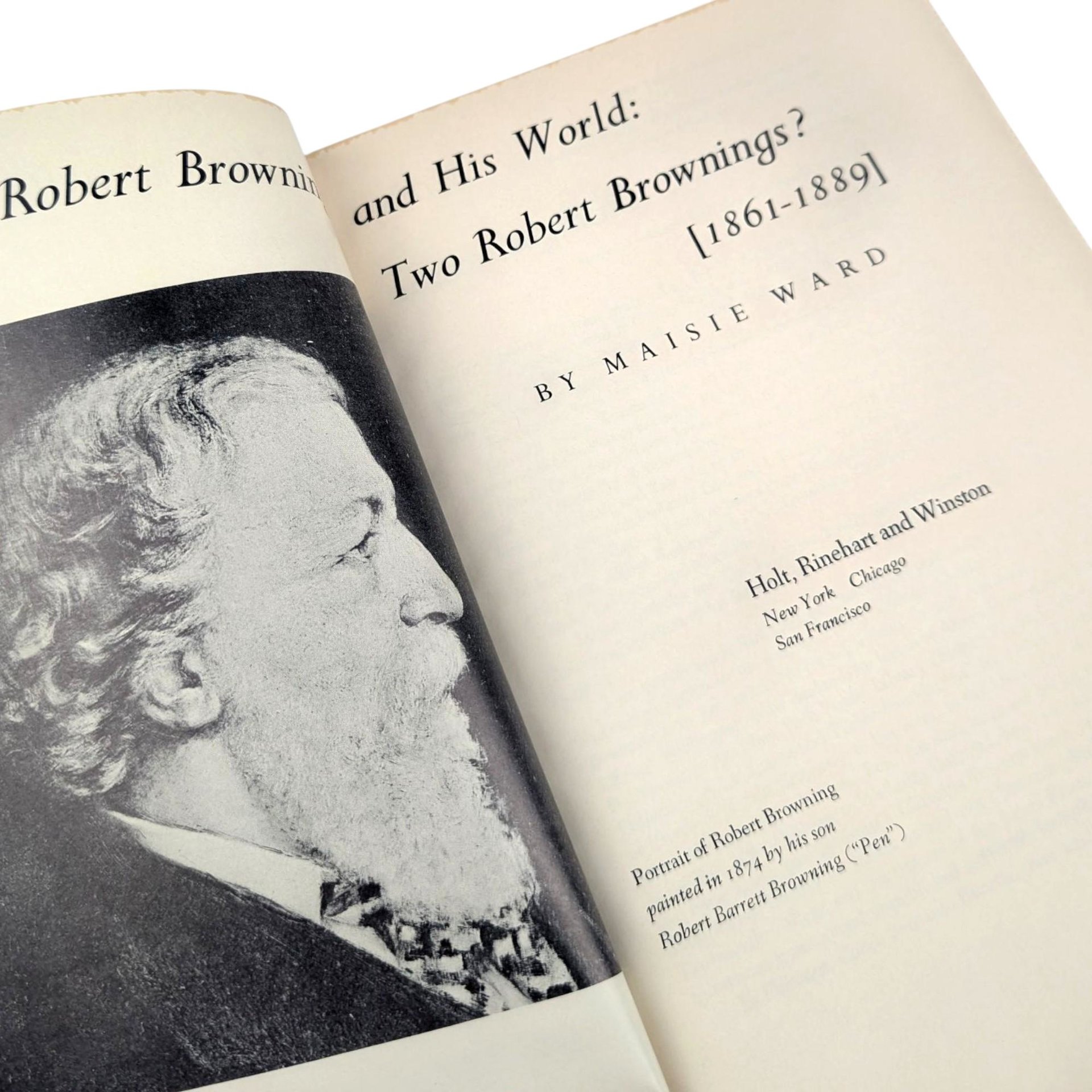 Robert Browning and His World 1969 by Maisie Ward, Vintage Poet Biography, Victorian Literature Hardcover with Dust Jacket