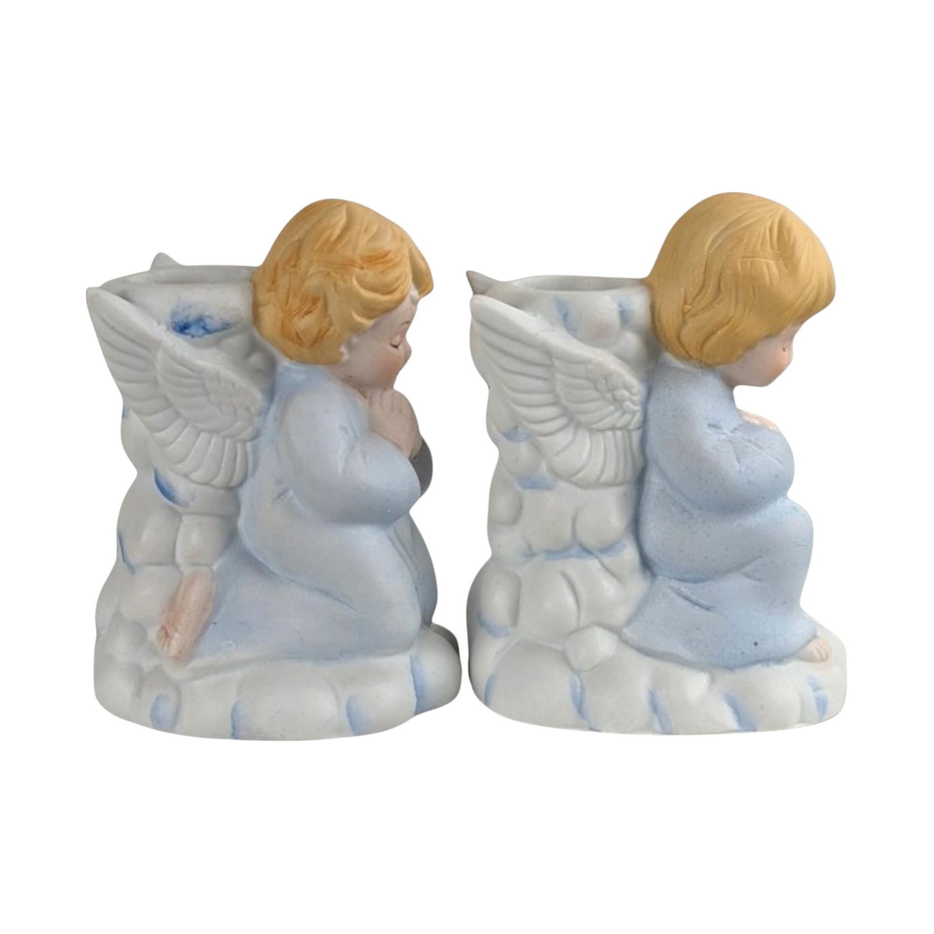 Vintage Ceramic Angel Figurine Lot, Homco, Lefton, Praying Candle Holders, Angel Collector Gift, Religious Decor