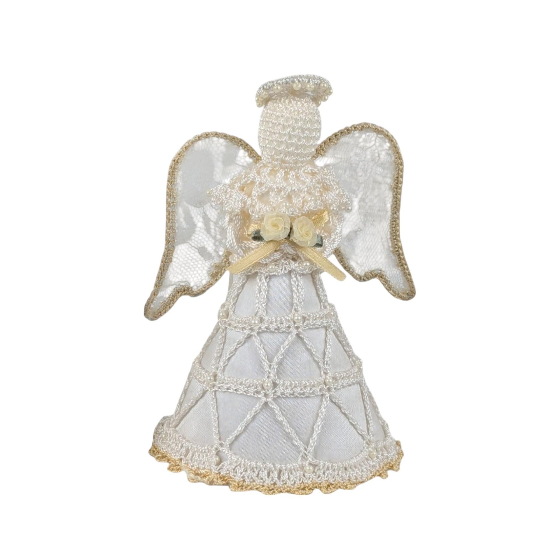 Vintage Angel Christmas Ornament Lot, Lace Angel Toppers, Enesco 2000 Angel, Shell Ornament, Holiday Decor, Angel Collector Gift