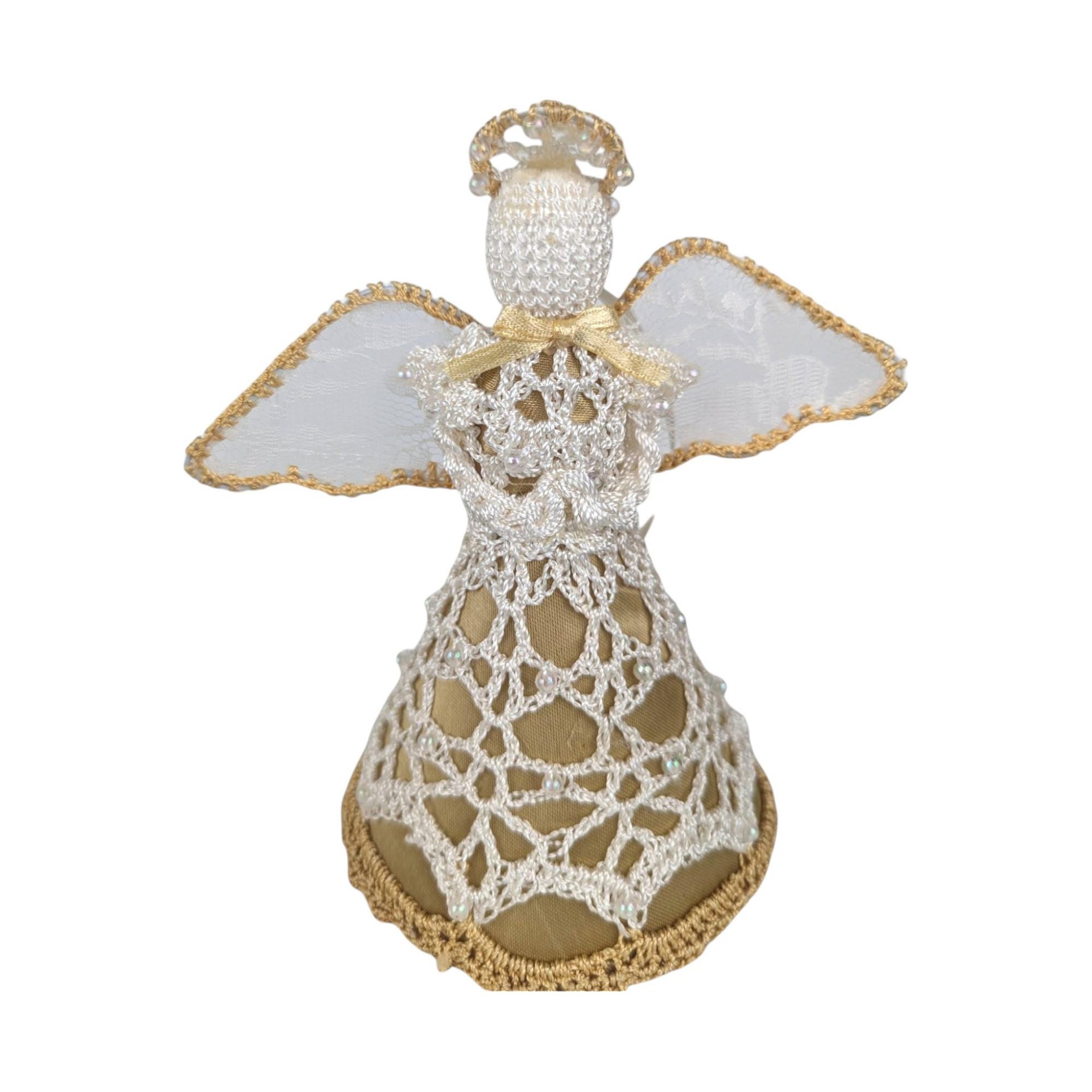 Vintage Angel Christmas Ornament Lot, Lace Angel Toppers, Enesco 2000 Angel, Shell Ornament, Holiday Decor, Angel Collector Gift
