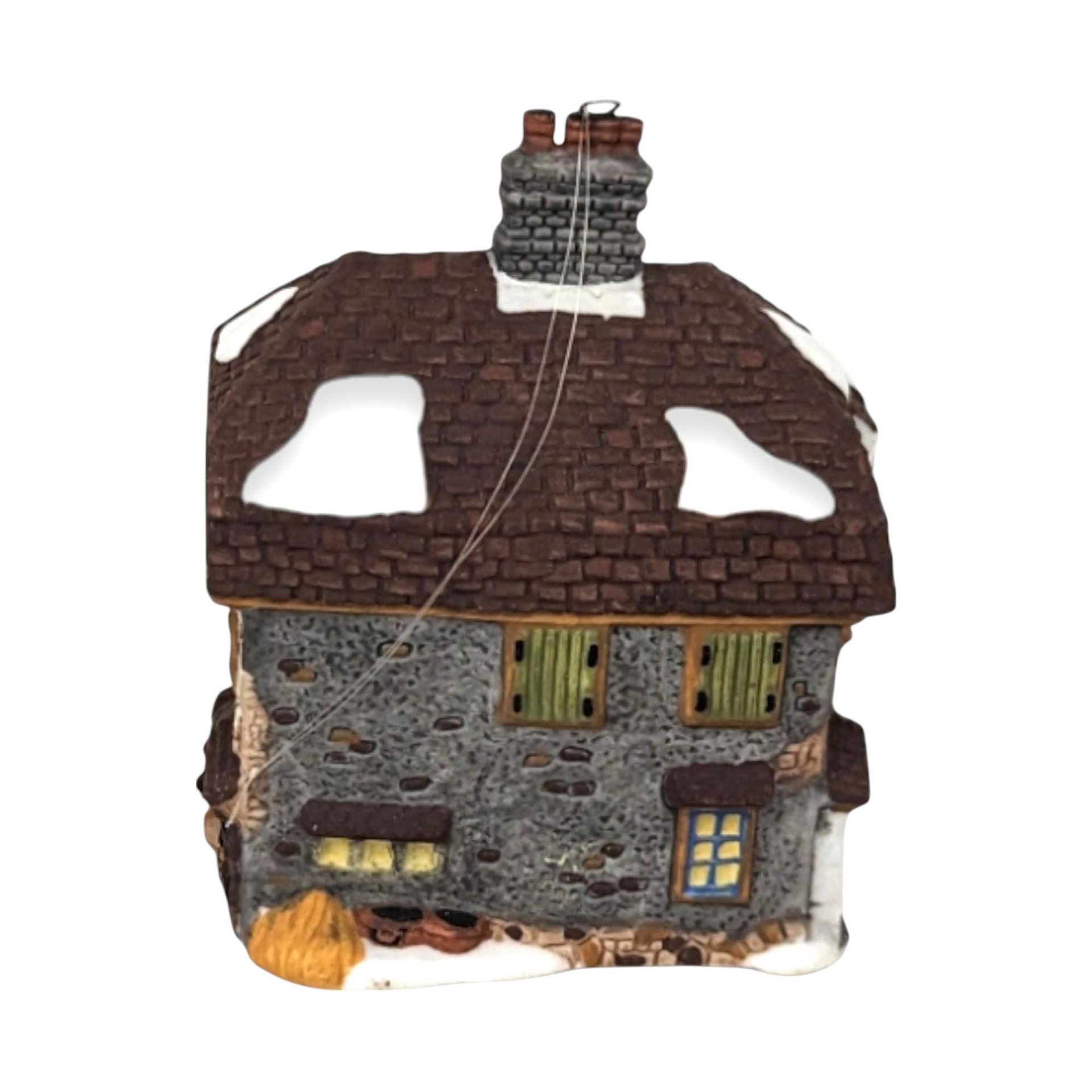 Vintage Department 56 House Ornaments, Santa's Workshop, Sir Falstaff Inn, Dedlock Arms, 1990s Christmas Decor