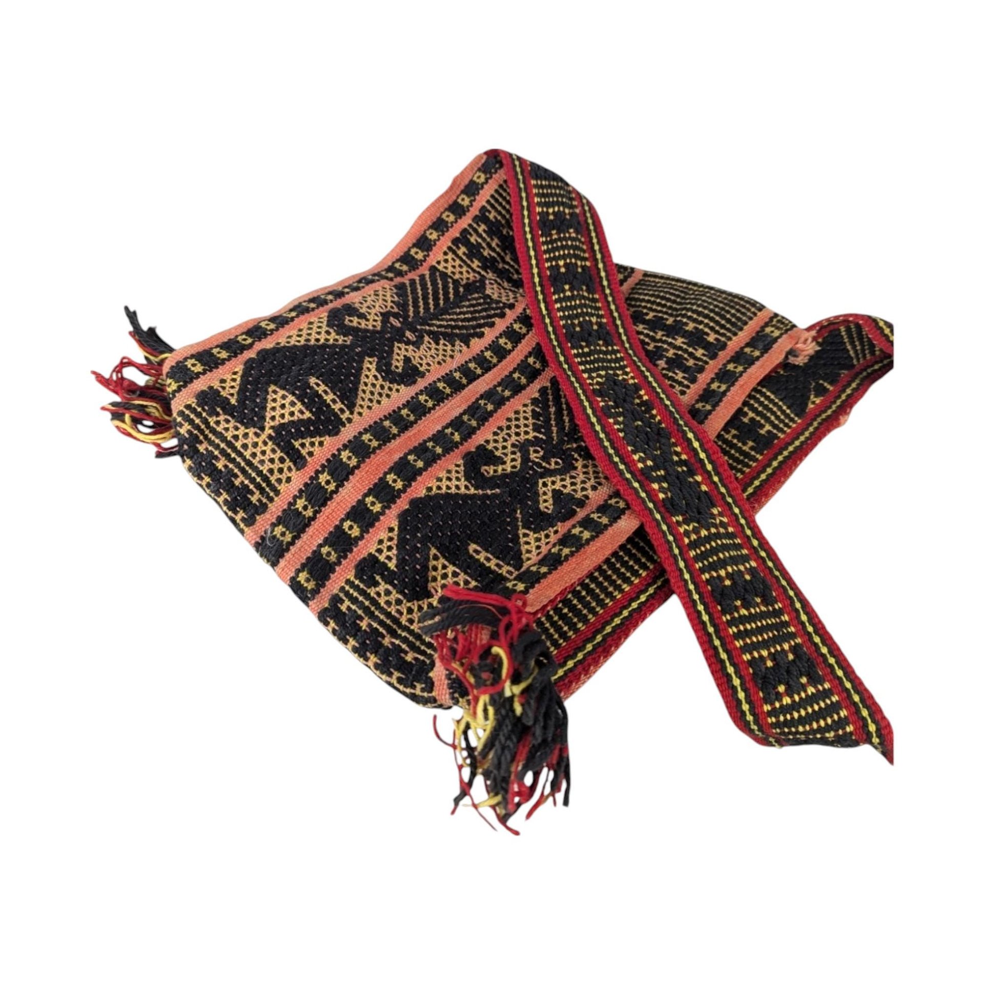 Vintage Handmade Bags, Exotic Design, Handwoven, Black & White, Boho Style, Gift for Her