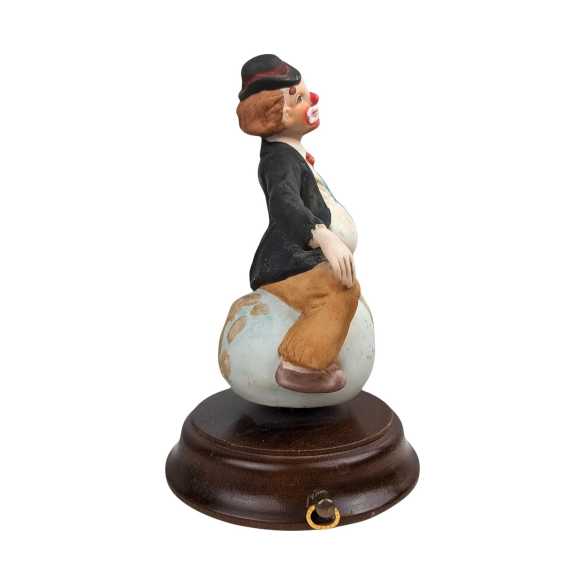 Vintage Albert Price Sad Clown Around the World Music Box, Porcelain Clown Figurine, Collectible Clown, Musical Figurine