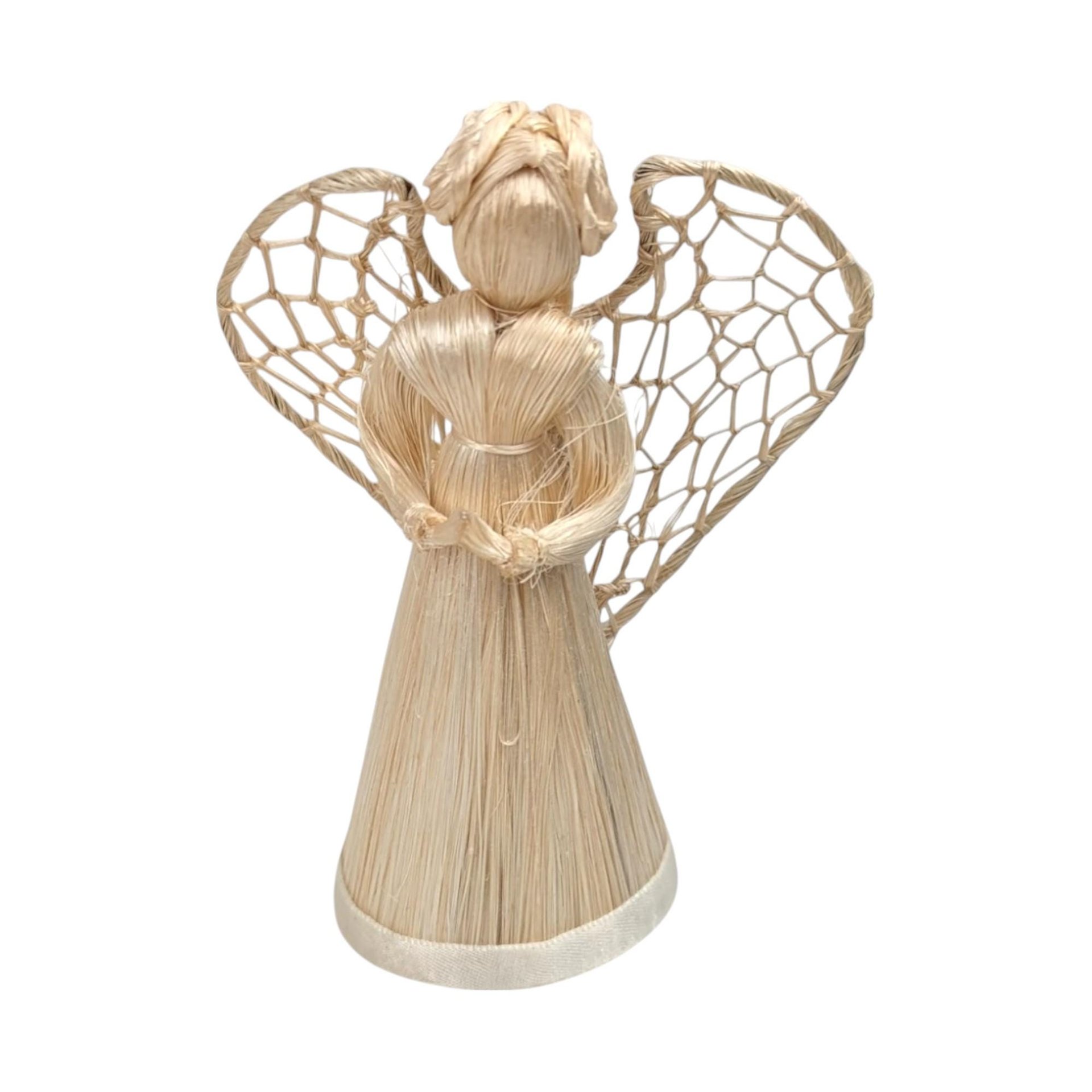 Corn Husk Angel Figurines | Set of 3 Praying Angels | Rustic Angel Decor | Handmade Angel Trio | Natural Fiber Art