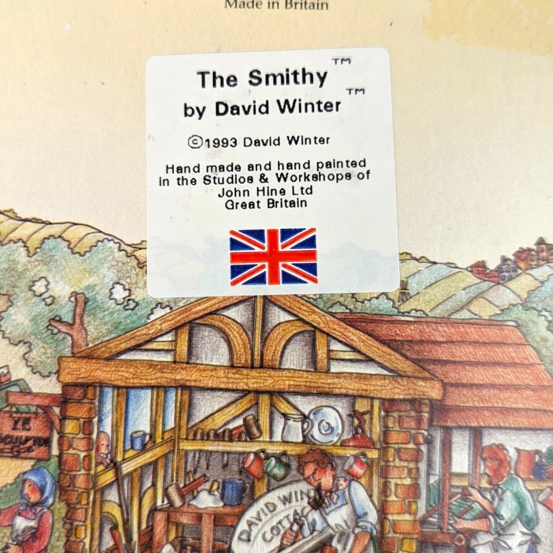 1993 David Winter The Smithy Cottage, Collectible English Village, Miniature House, Gift for Collectors