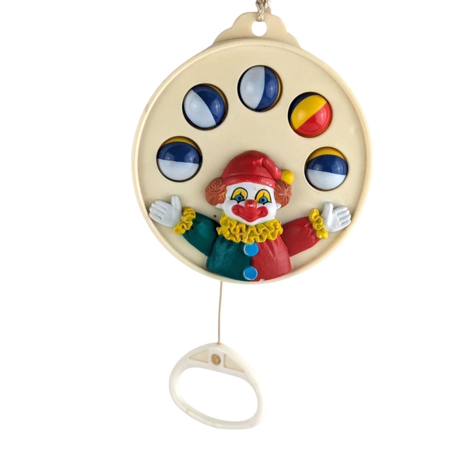 Vintage Clown Musical Pull Toy, Baby Toy, Toddler Toy, Clown Toy, Musical Toy, Developmental Toy