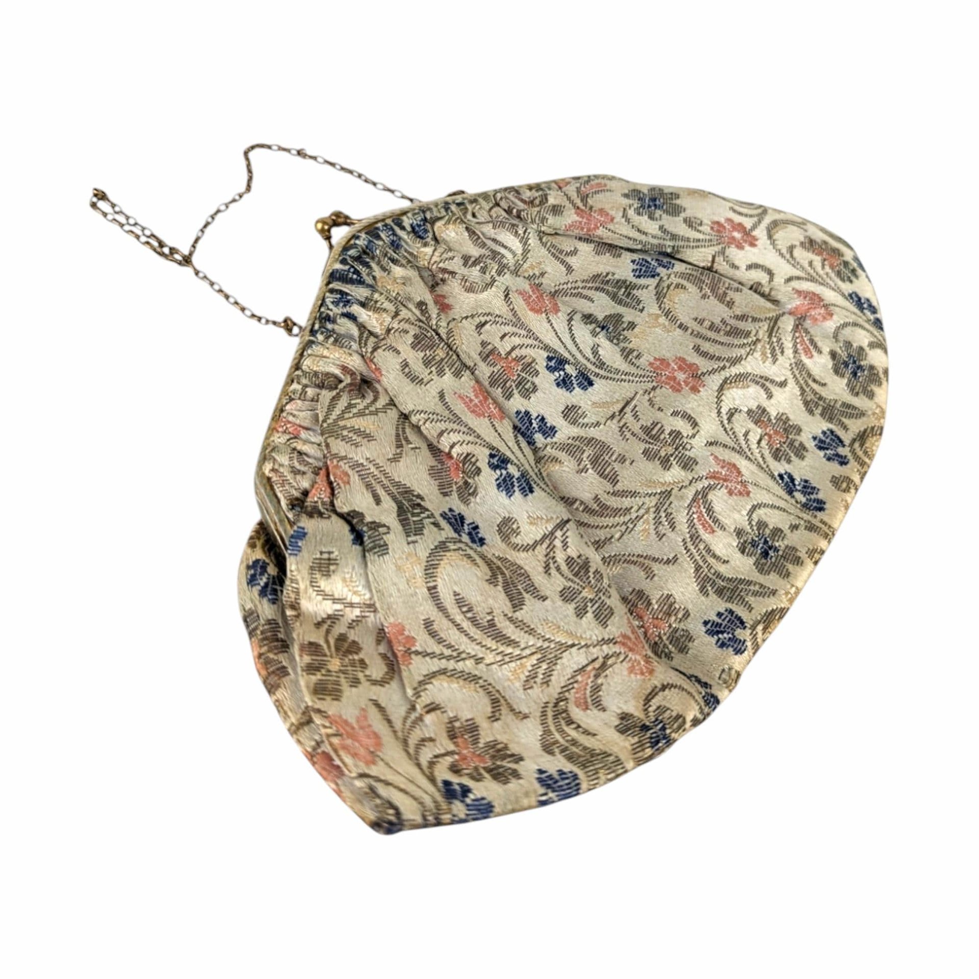 Vintage Floral Carpet Bag, Small Handbag with Mirror, Tapestry Purse, Victorian Style Bag, Gift for Her