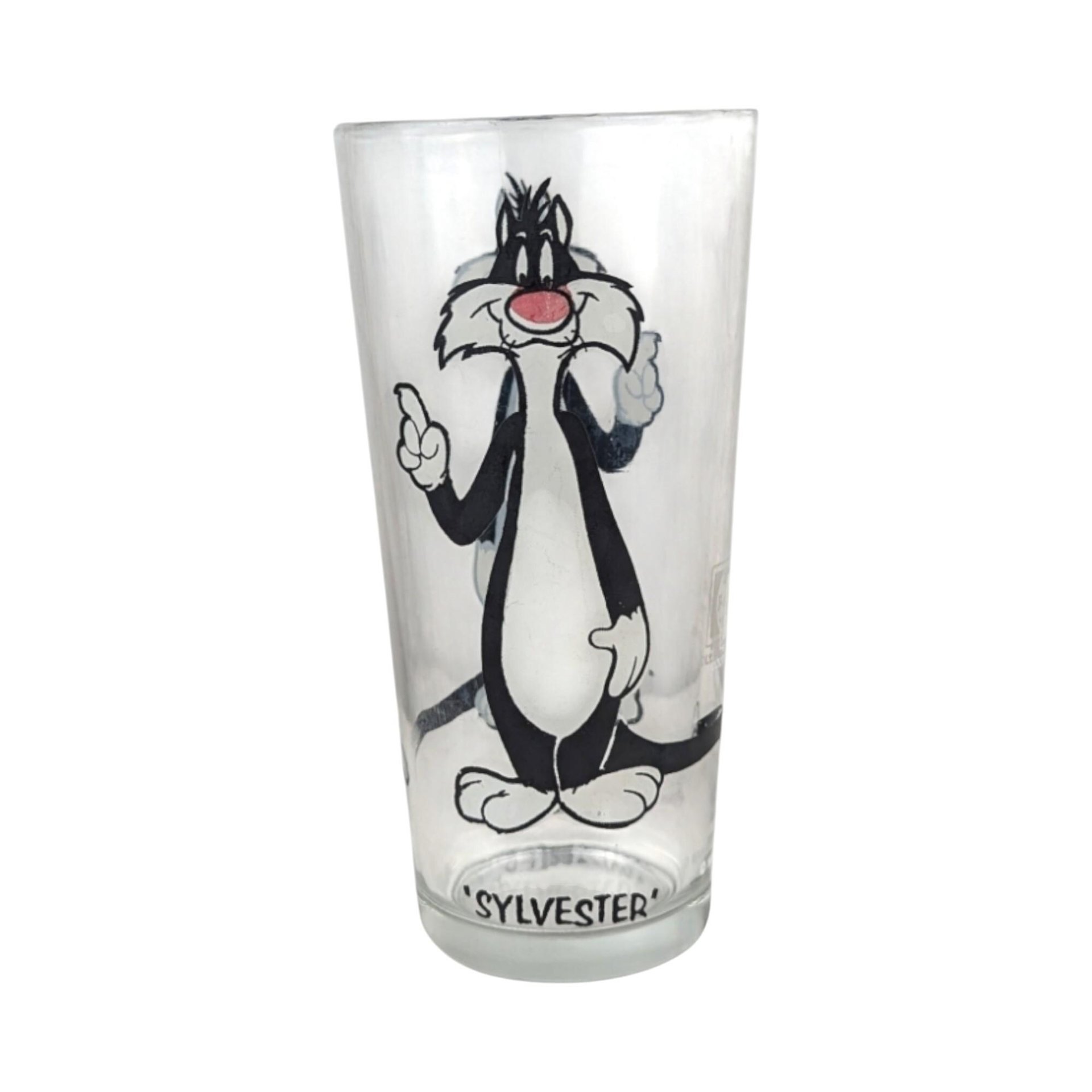 Vintage Warner Bros. Glasses, Set of 3, Looney Tunes, Sylvester, Road Runner, Cartoon Glasses, Collectible Glassware, Retro Kitchenware