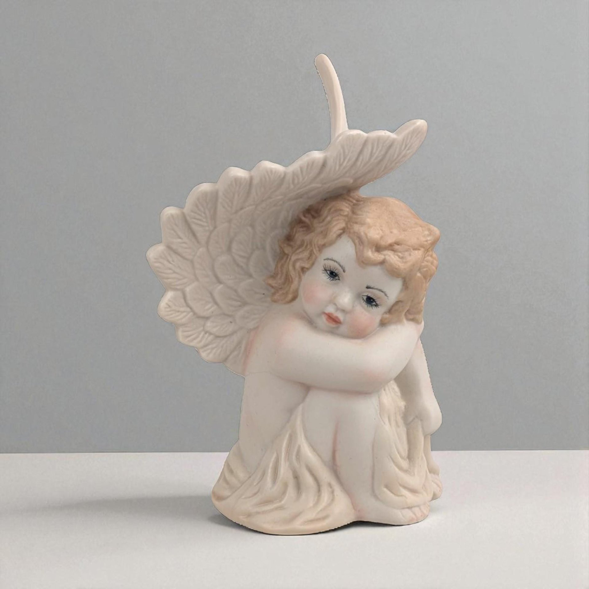 1997 SCS Angel Figurine, Ceramic Cherub, Vintage Home Decor, Guardian Angel Gift, Collectible Angel