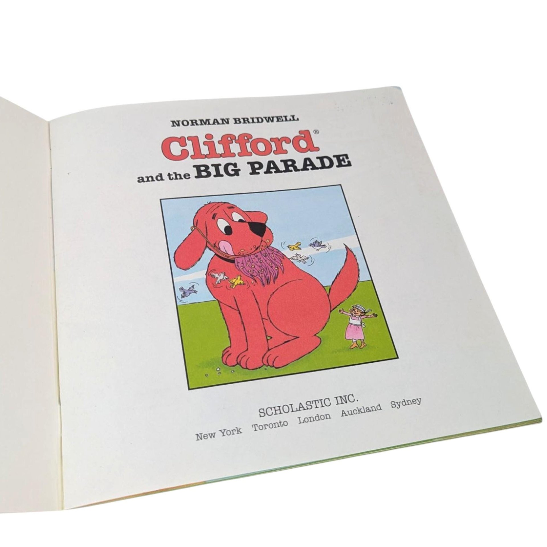 Vintage Clifford the Big Red Dog Book Set, 1980s Scholastic Softcover Pair, Children's ABC and Parade Stories