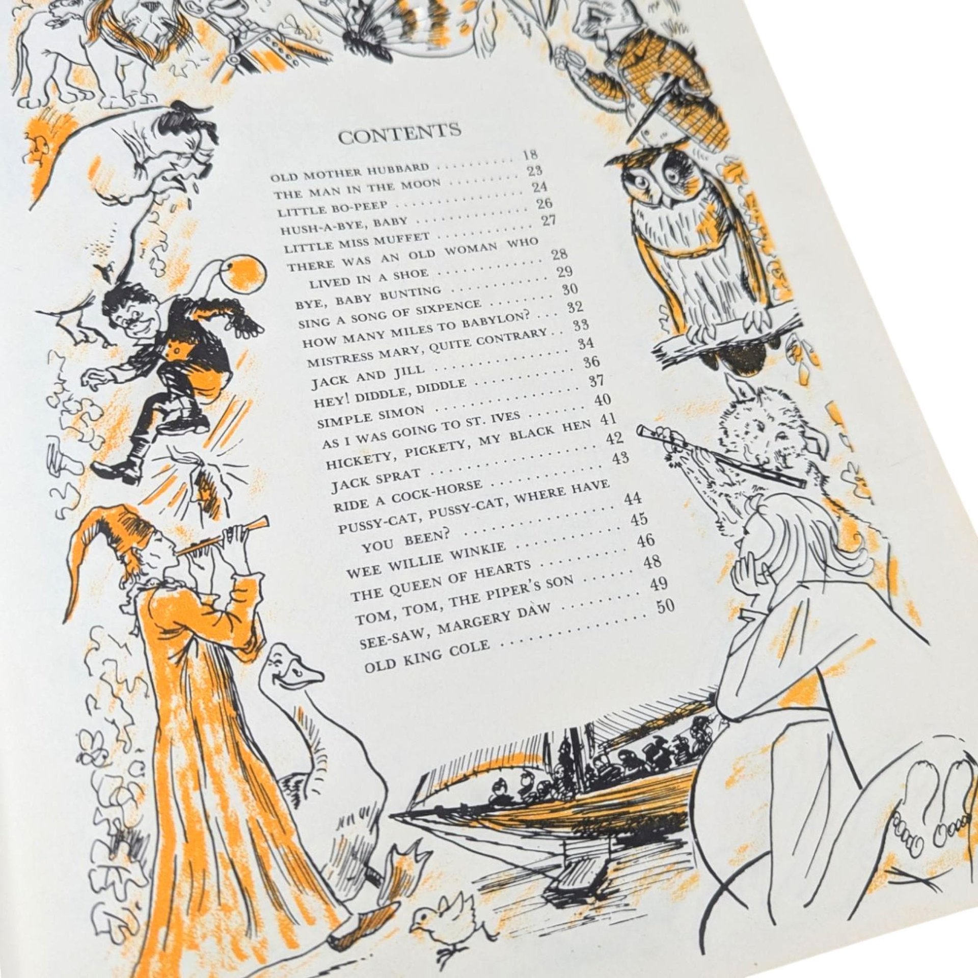Vintage 1973 Nursery Rhymes and Songs Book Mother Goose Illustrated Children's Storybook Gift for Kids Nostalgic Childhood Decor