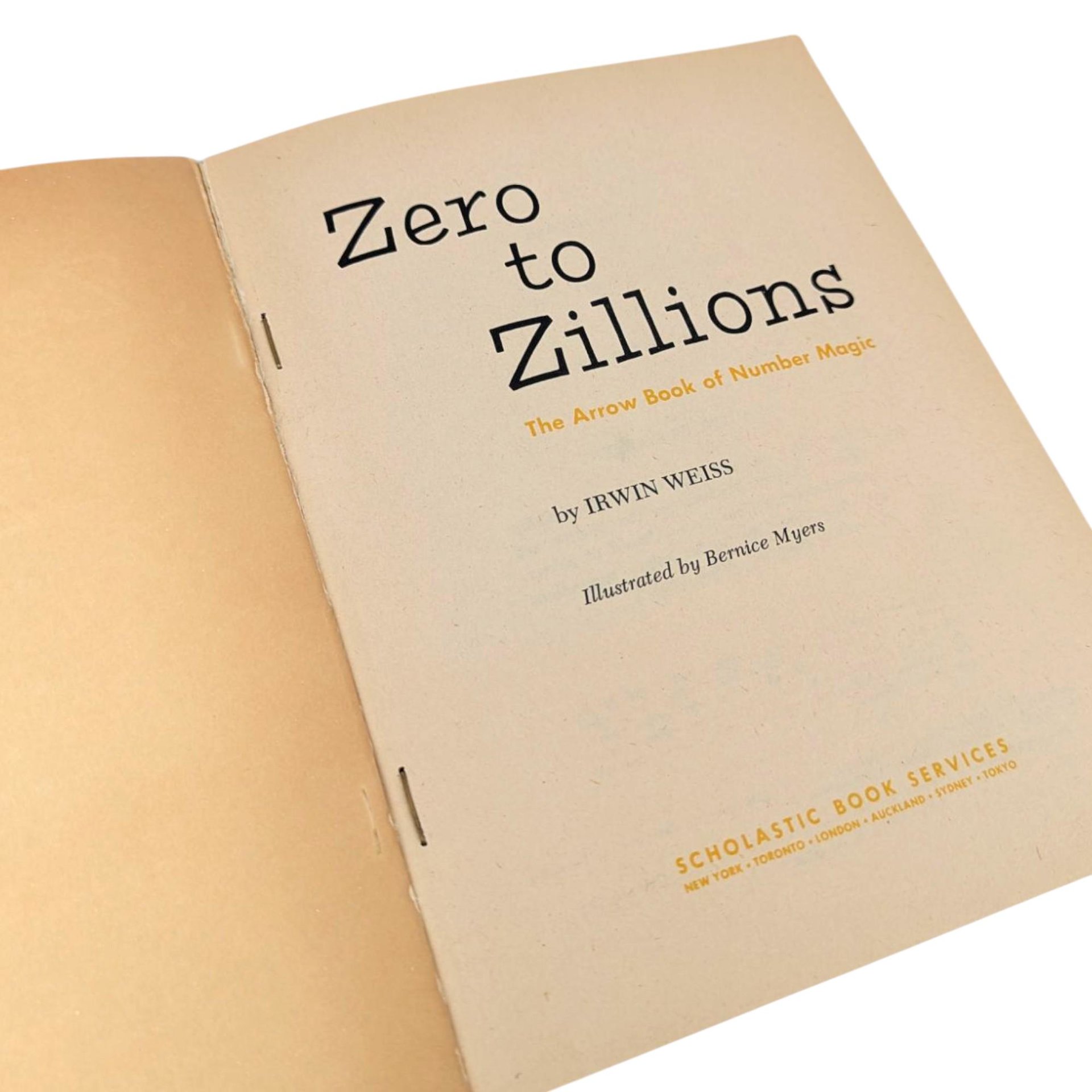 Vintage 1972 Zero to Zillions Number Magic Book Arrow Softcover Illustrated Math for Kids Educational Gift
