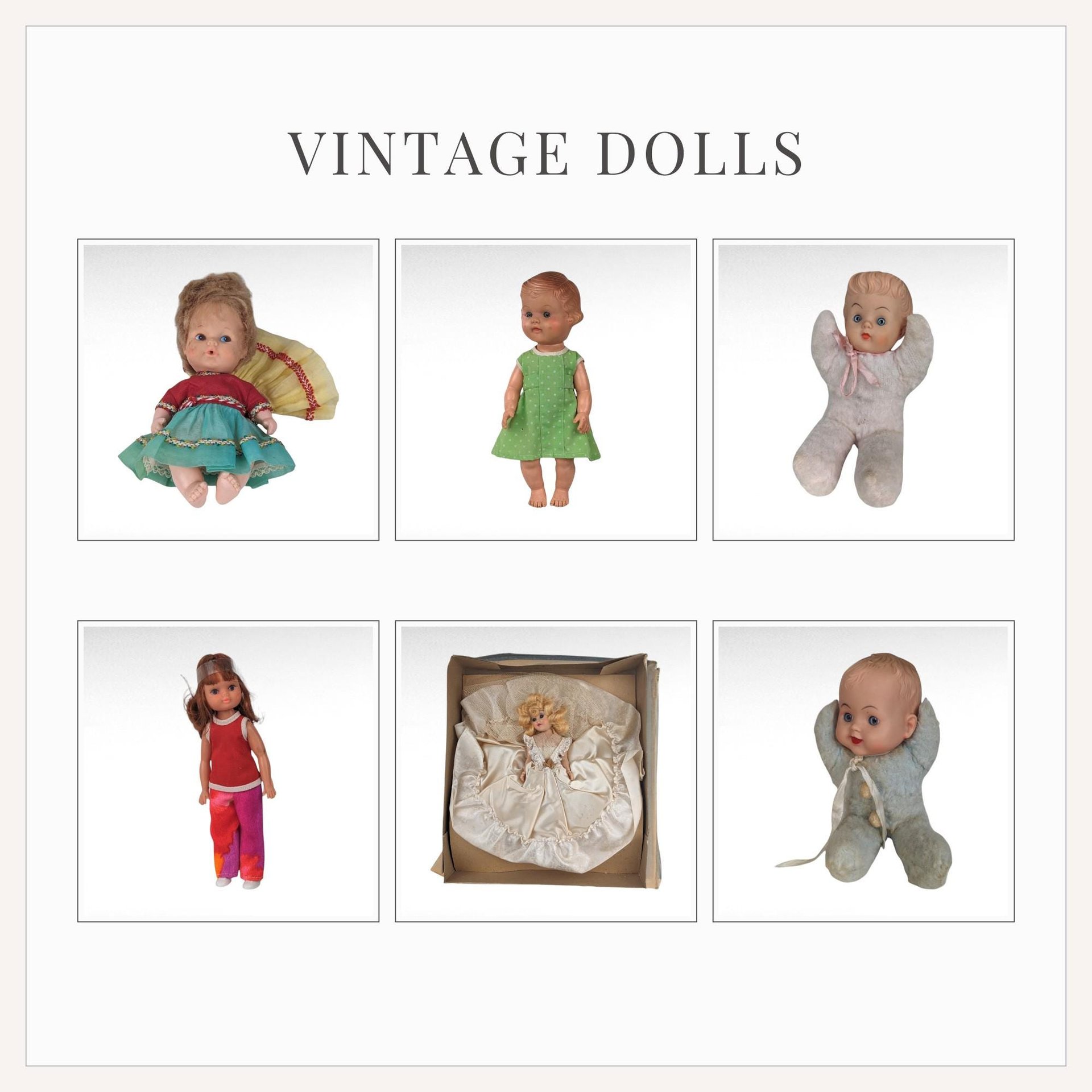 Vintage Doll Lot: Lady Alice Bride Doll, Plastic Dolls, Eegee Doll, Baby Dolls - Collectible Dolls, Retro Toys, Gift for Doll Collector