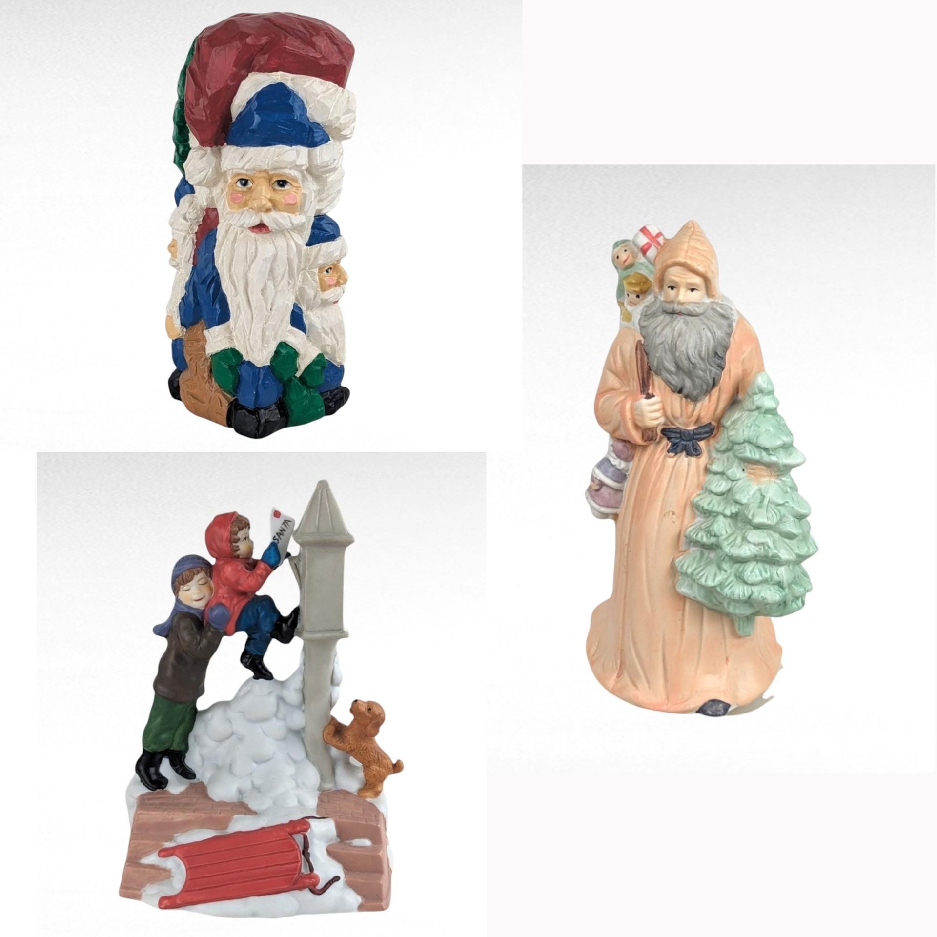 Vintage Christmas Music Box Lot: House of Lloyd, Resin Santa, Ceramic Santa - Musical Holiday Decor