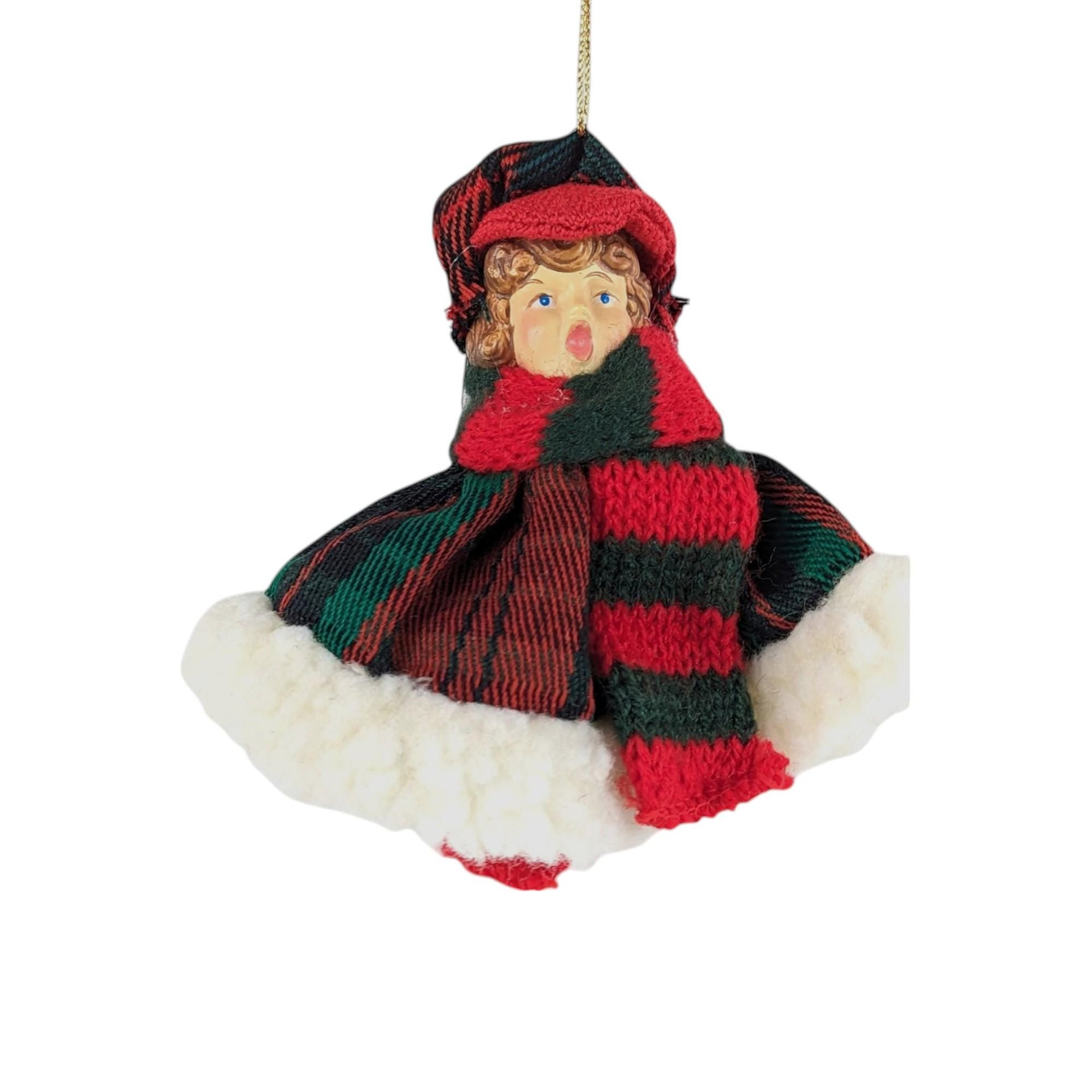 Vintage Christmas Ornament Lot: Doll Head Caroler, Angel, Dept. 56 Santa, Elf - Holiday Decor