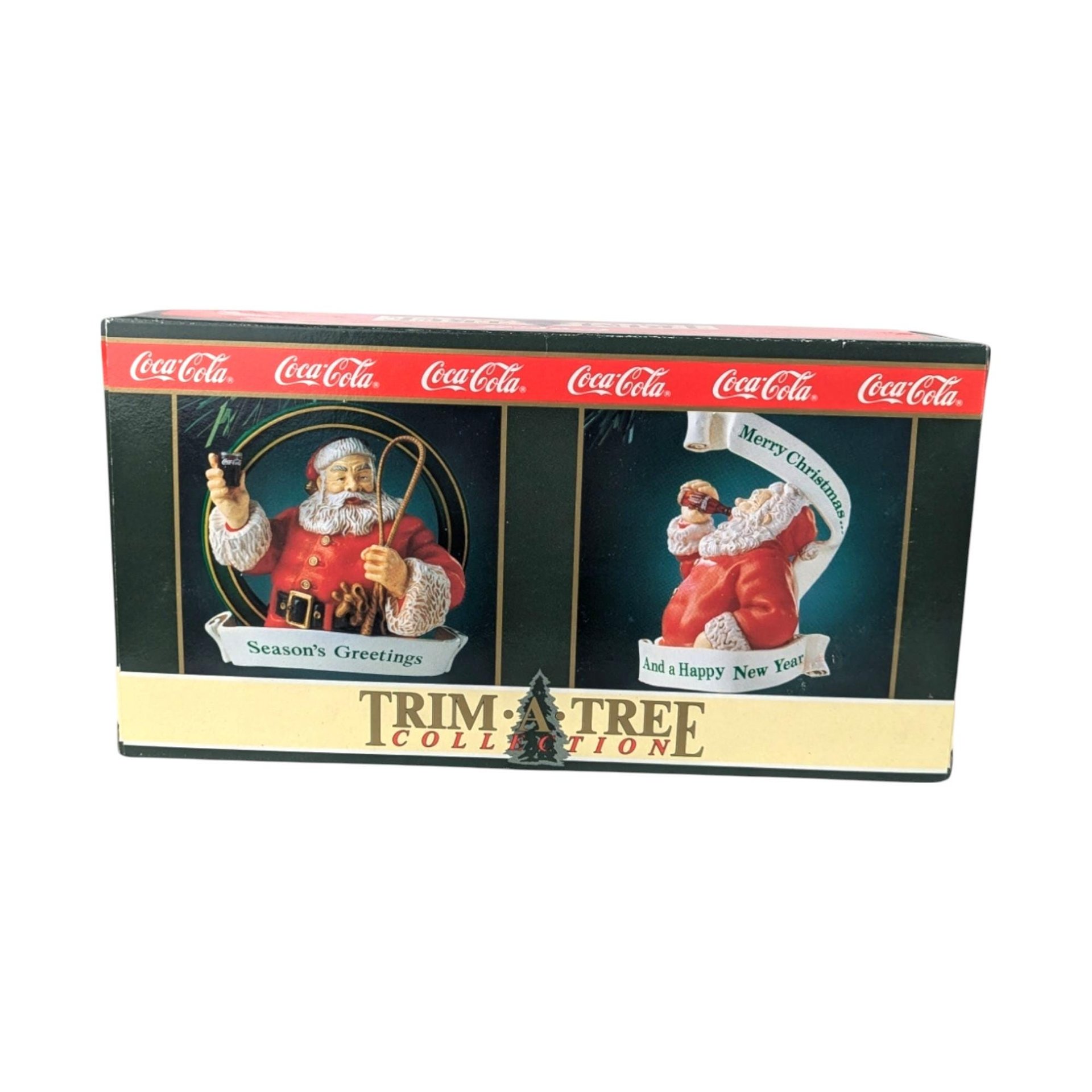 Vintage Coca Cola Christmas Lot: Hallmark Stickers, Stocking, Figurine, Ornaments - Holiday Collectibles