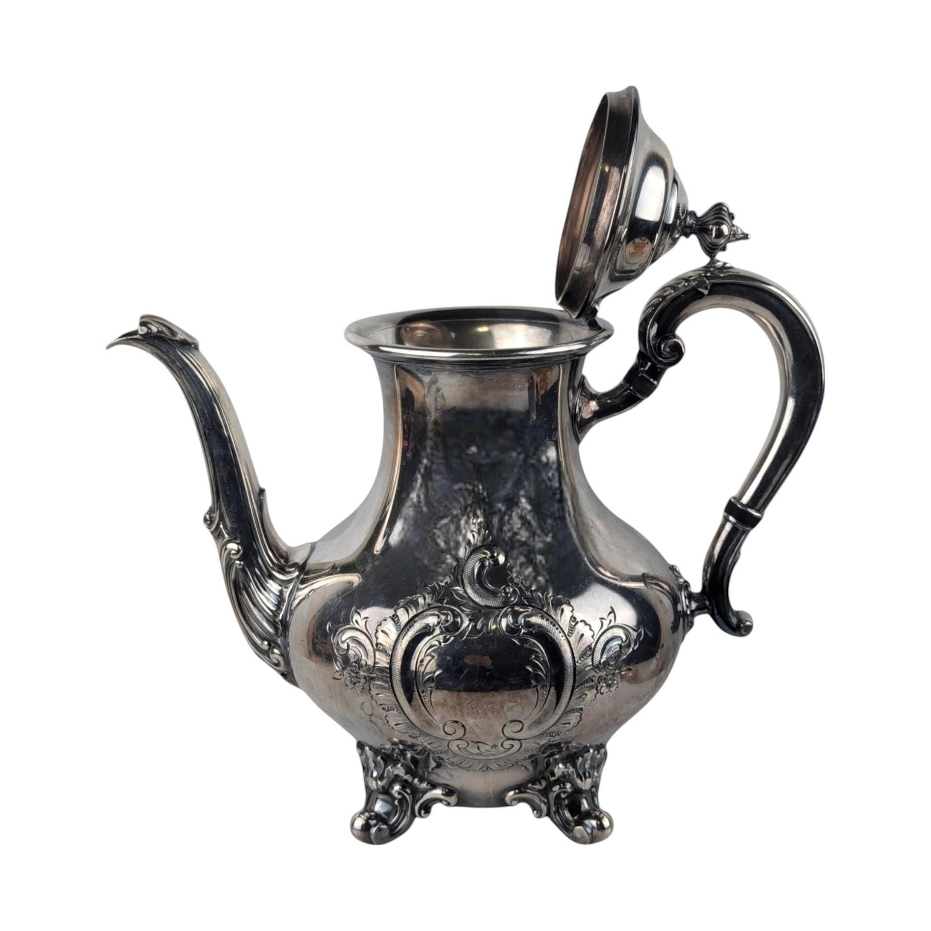 Vintage Reed & Barton Silver Plated Teapot, Hand Chased Regent Pattern, Elegant Tea Service, Collectible Silverware, Gift for Hostess