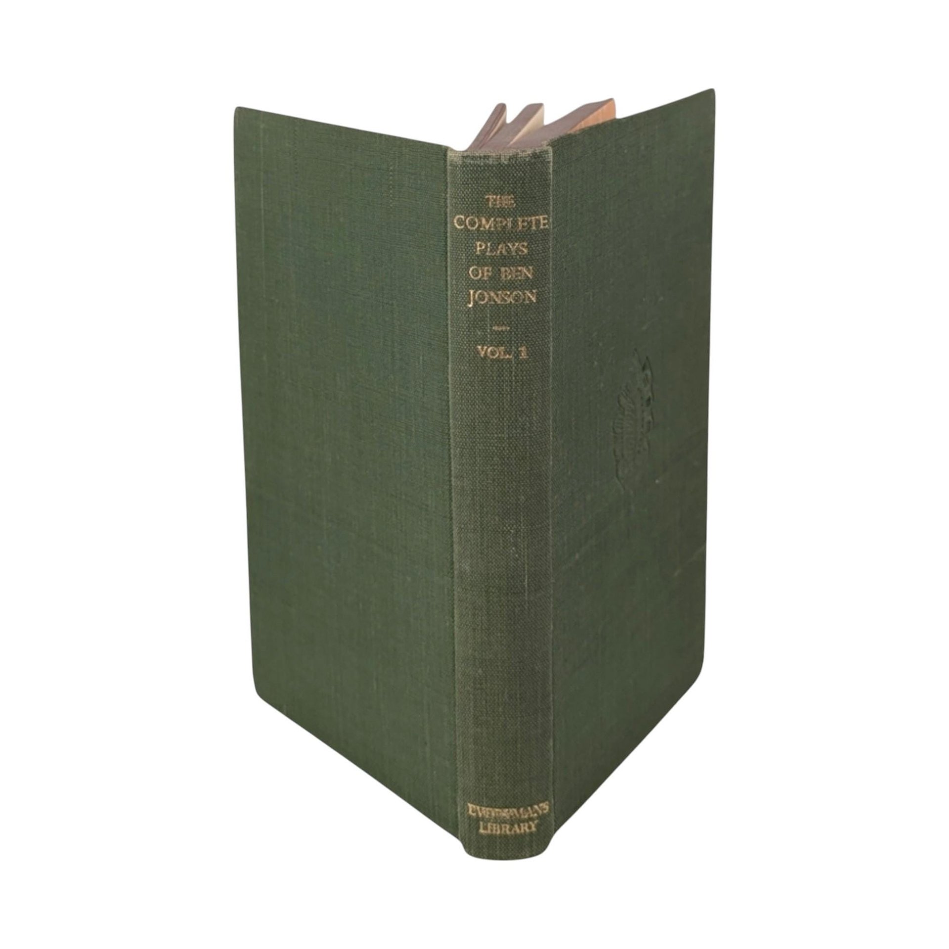 1946 Everyman's Library Ben Jonson Plays Vol. 1, English Drama, Gift for Scholar, Hardcover