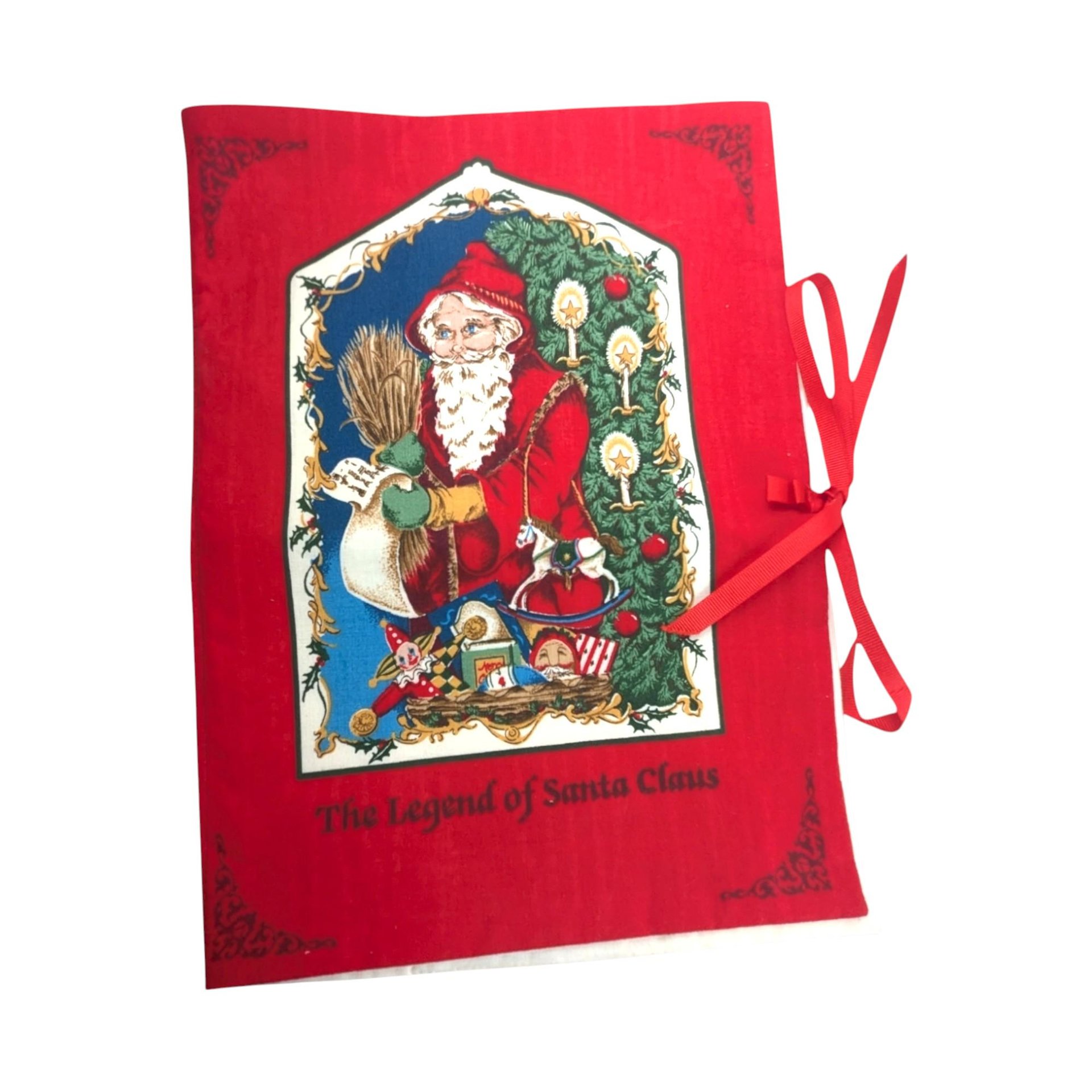 Vintage Father Christmas Legend of Santa Cloth Book, Handmade Holiday Decor, Christmas Story Book, Gift for Children
