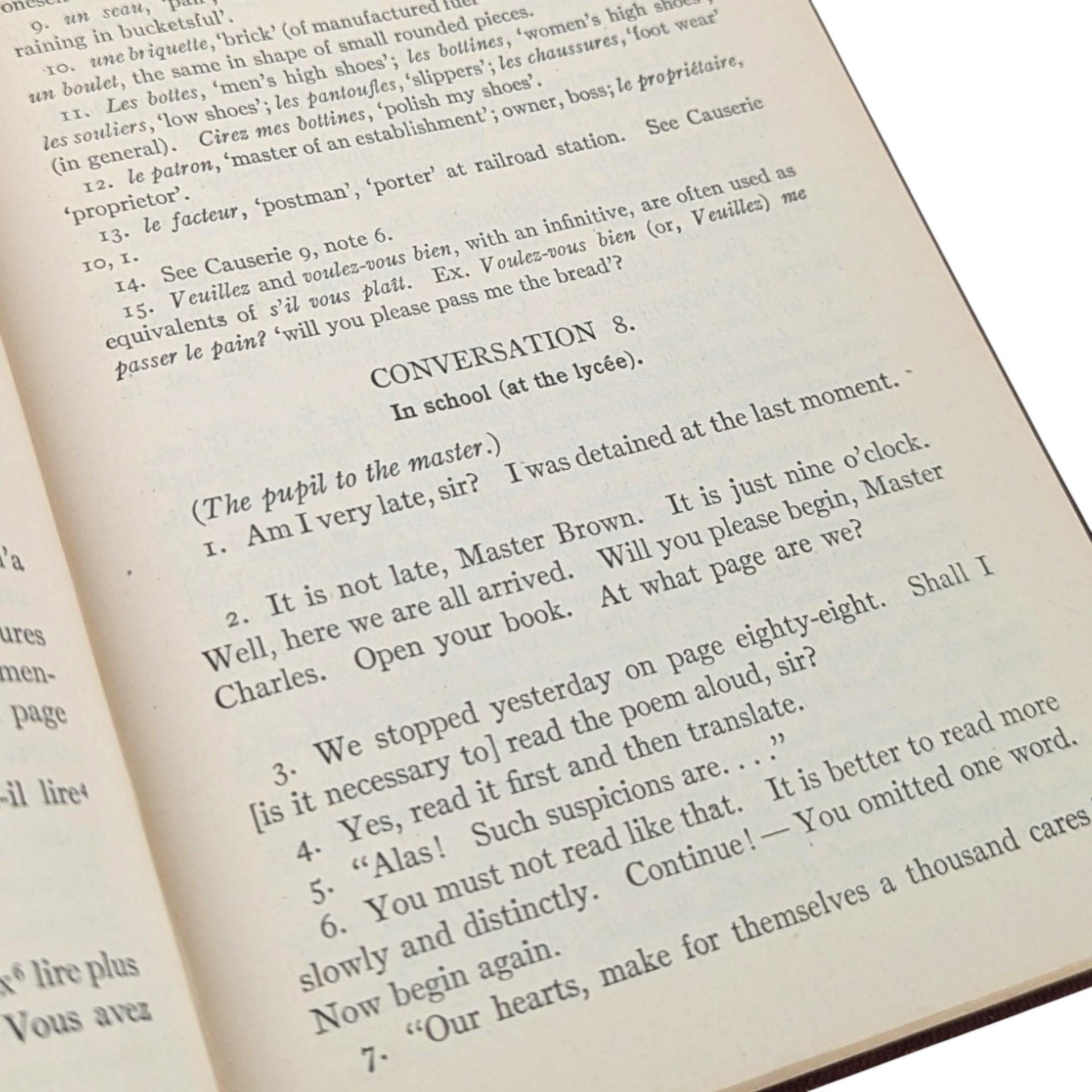 1918 Causeries en France French Conversation Book, Military Conversations, Antique Language Study, Gift for Linguist, Military History Buff