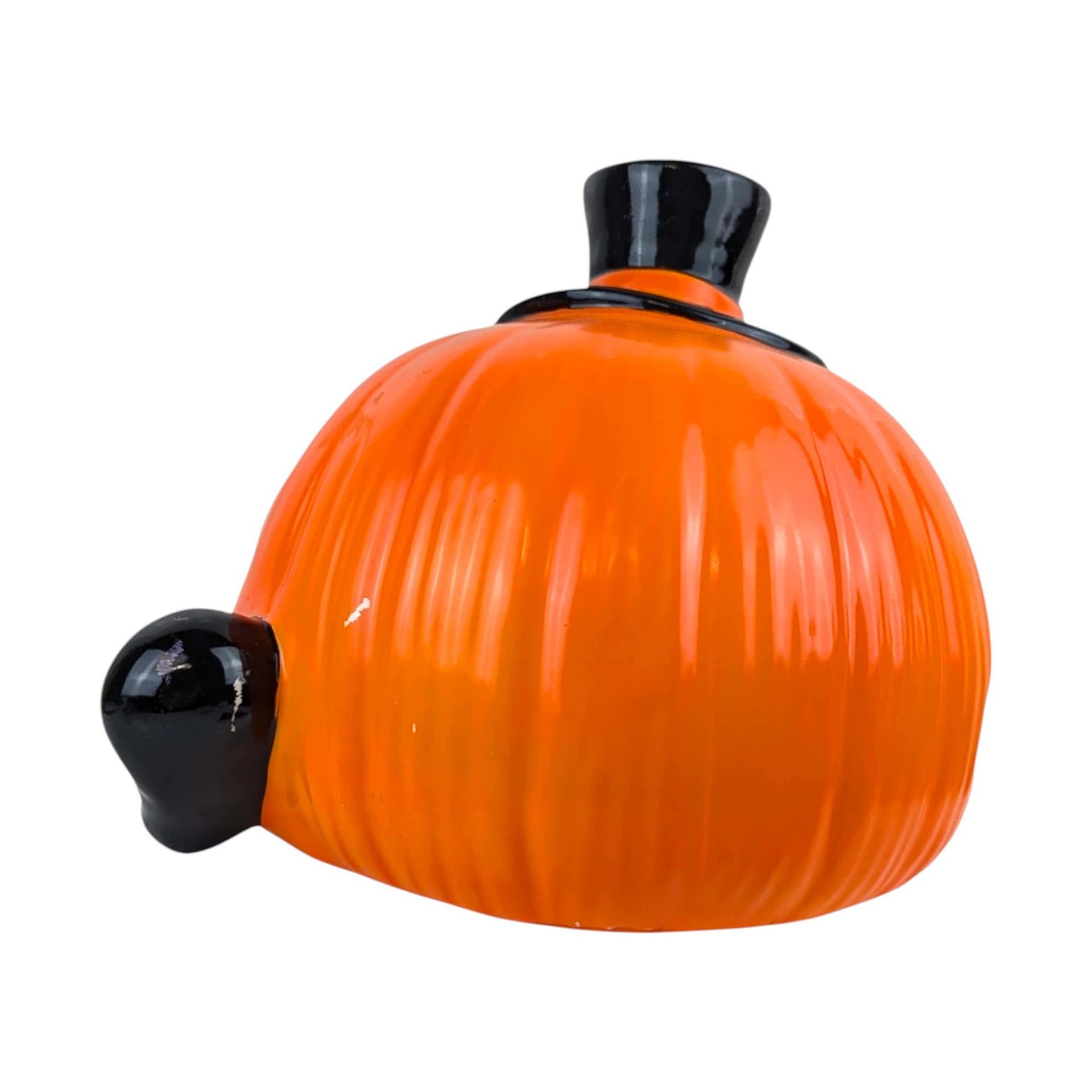 Vintage Halloween Jack O' Lantern Light, Ceramic Pumpkin, Light Up Decor, Retro Halloween, Collectible