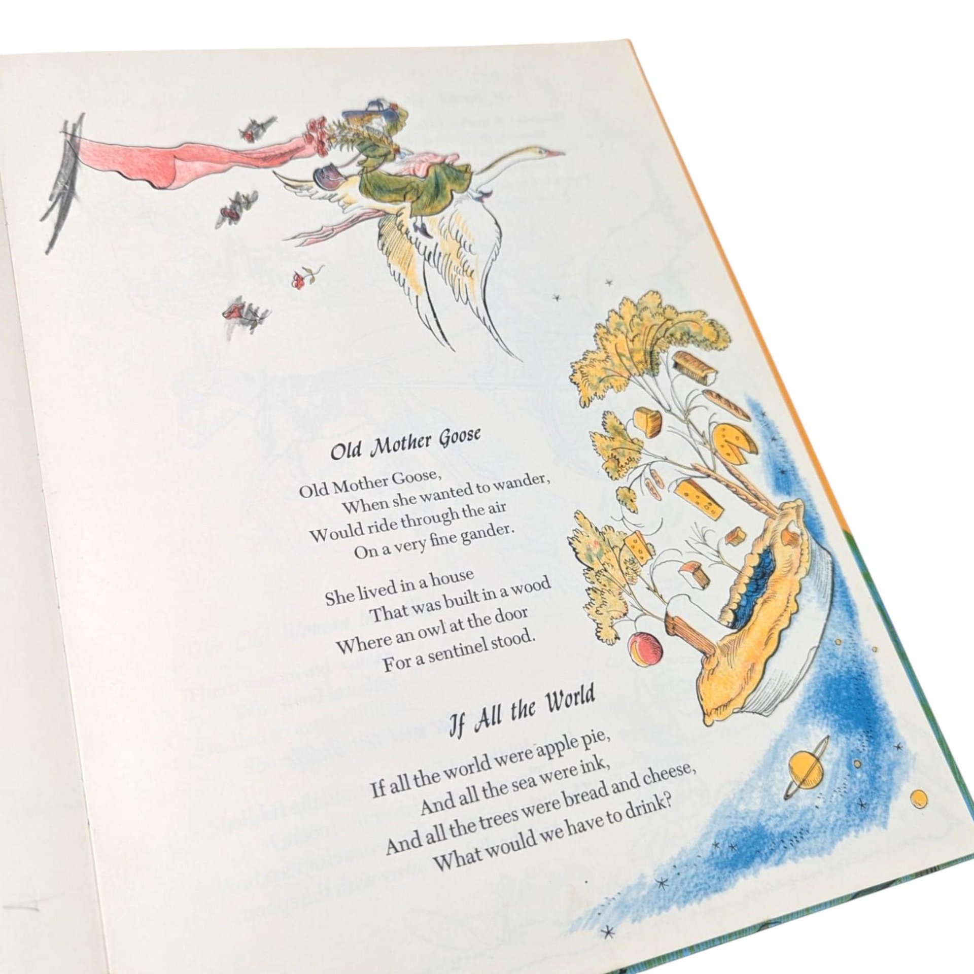 Vintage 1967 Mother Goose Treasury, Harold Berson Illustrations, Classic Nursery Rhymes, Gift for Children
