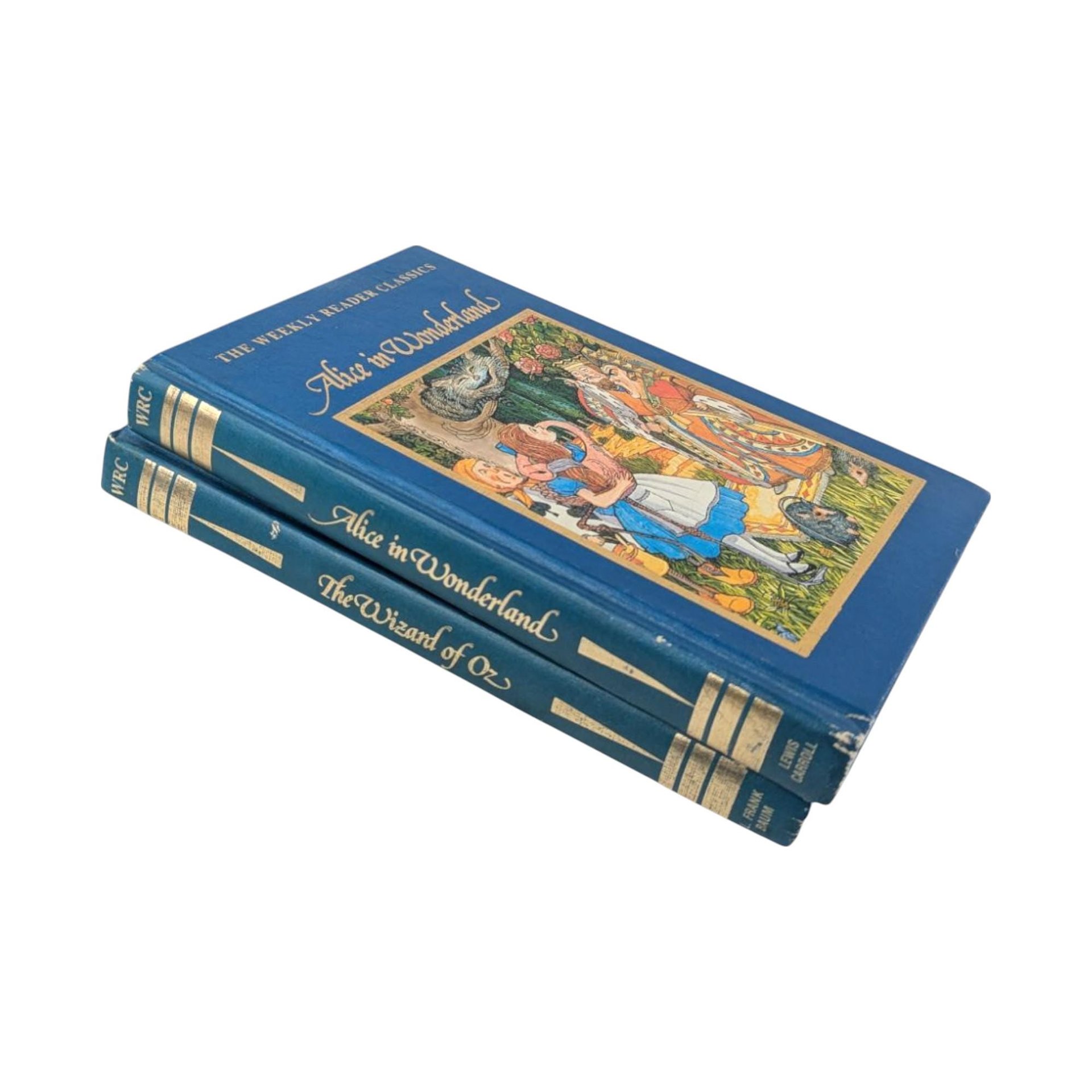 1983 Weekly Reader Classics Alice in Wonderland & Wizard of Oz Hardcover Books, Vintage Children's Literature, Illustrated Books