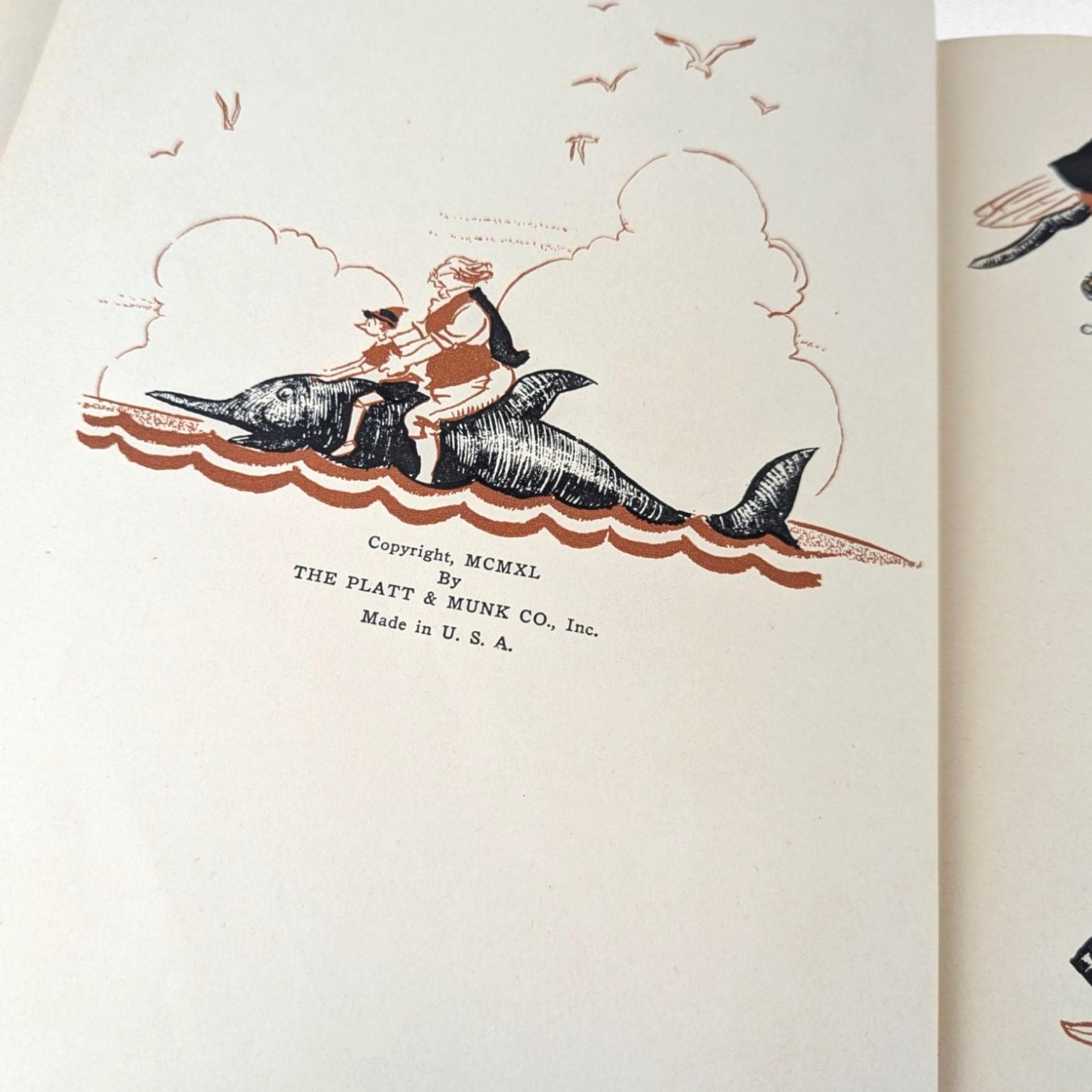 1940 Pinocchio Hardcover Book, C. Collodi, Vintage Children's Literature, Collectible Book, Illustrated Classic, Antique Book