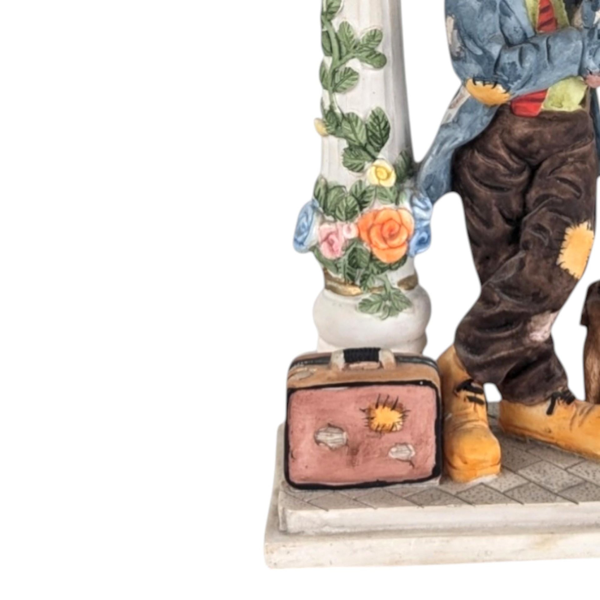 Vintage Crosa Quartz Clock, Hobo and Dog Figurine, Table Clock, Collectible Clock, Whimsical Decor, Unique Gift, Home Decor