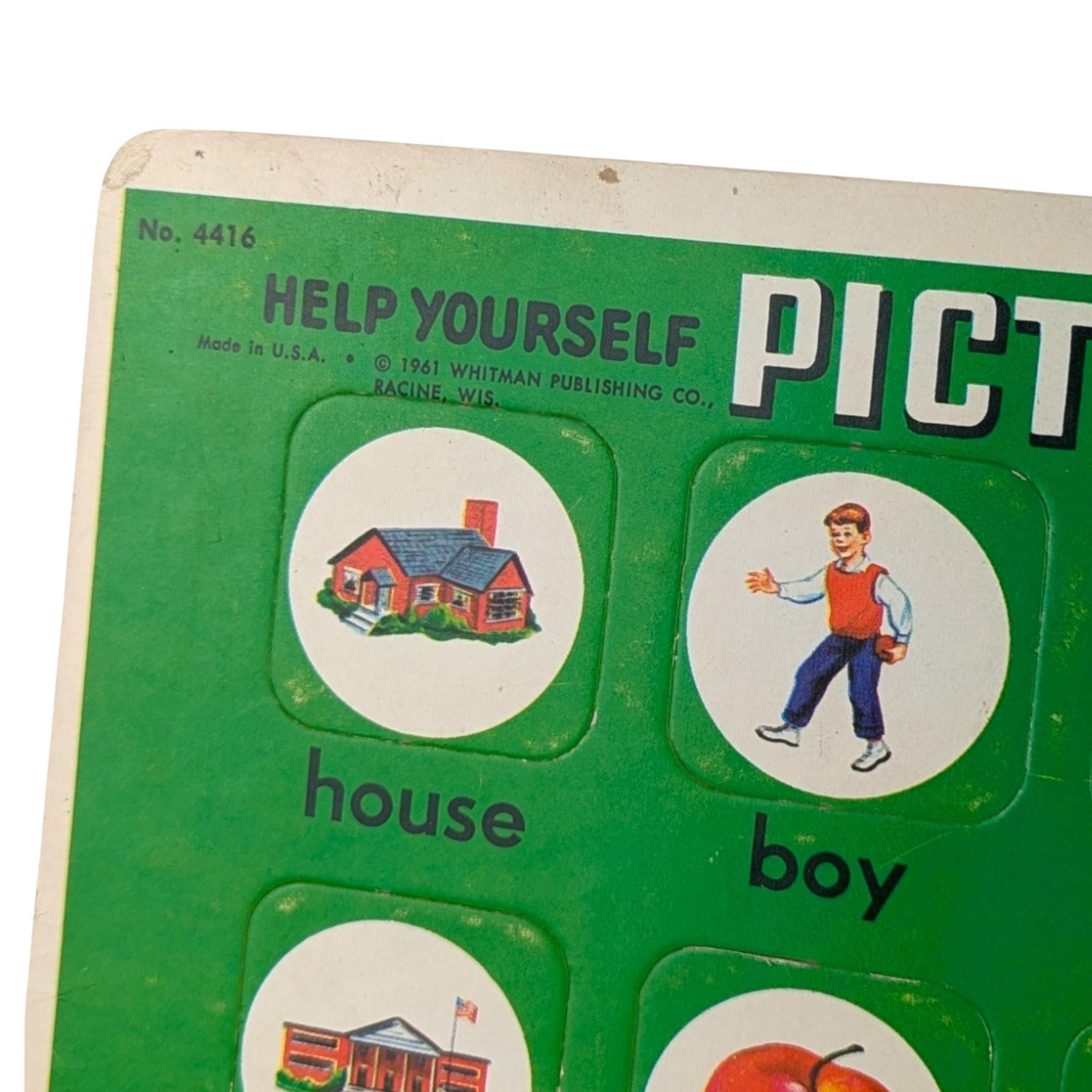 Vintage Whitman Help Yourself Picture Word Puzzles, 1961 No. 1 & 3, Educational Toys, Preschool Learning, Kids Room Decor
