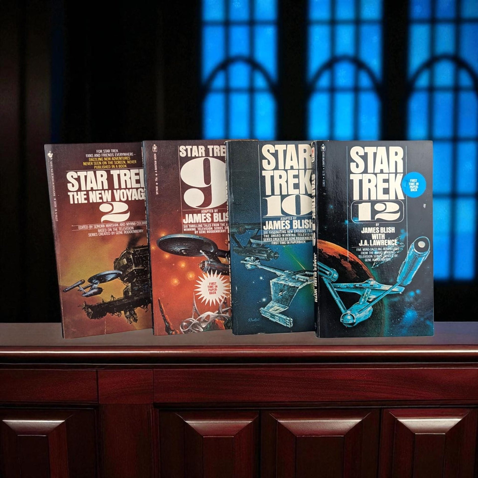 Vintage Star Trek Paperback Book Set, James Blish Star Trek 9 10 12, The New Voyages 2, Sci Fi Gift for Trekkie, Classic 70s TV Show Tie In