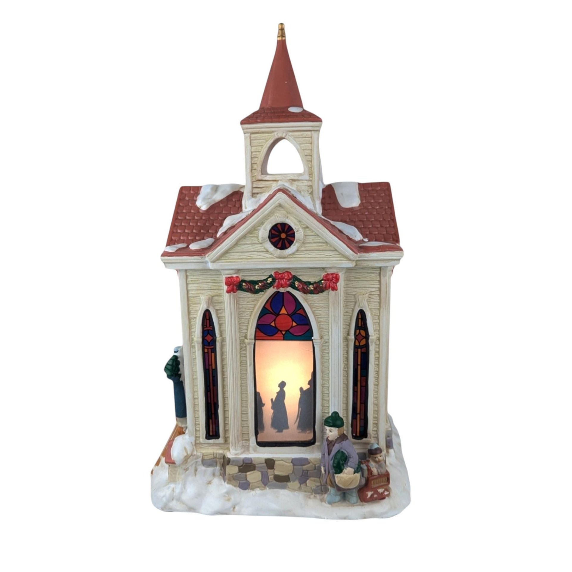 Vintage Mr. Christmas Lighted Silhouette Church: 1998 Village Decoration