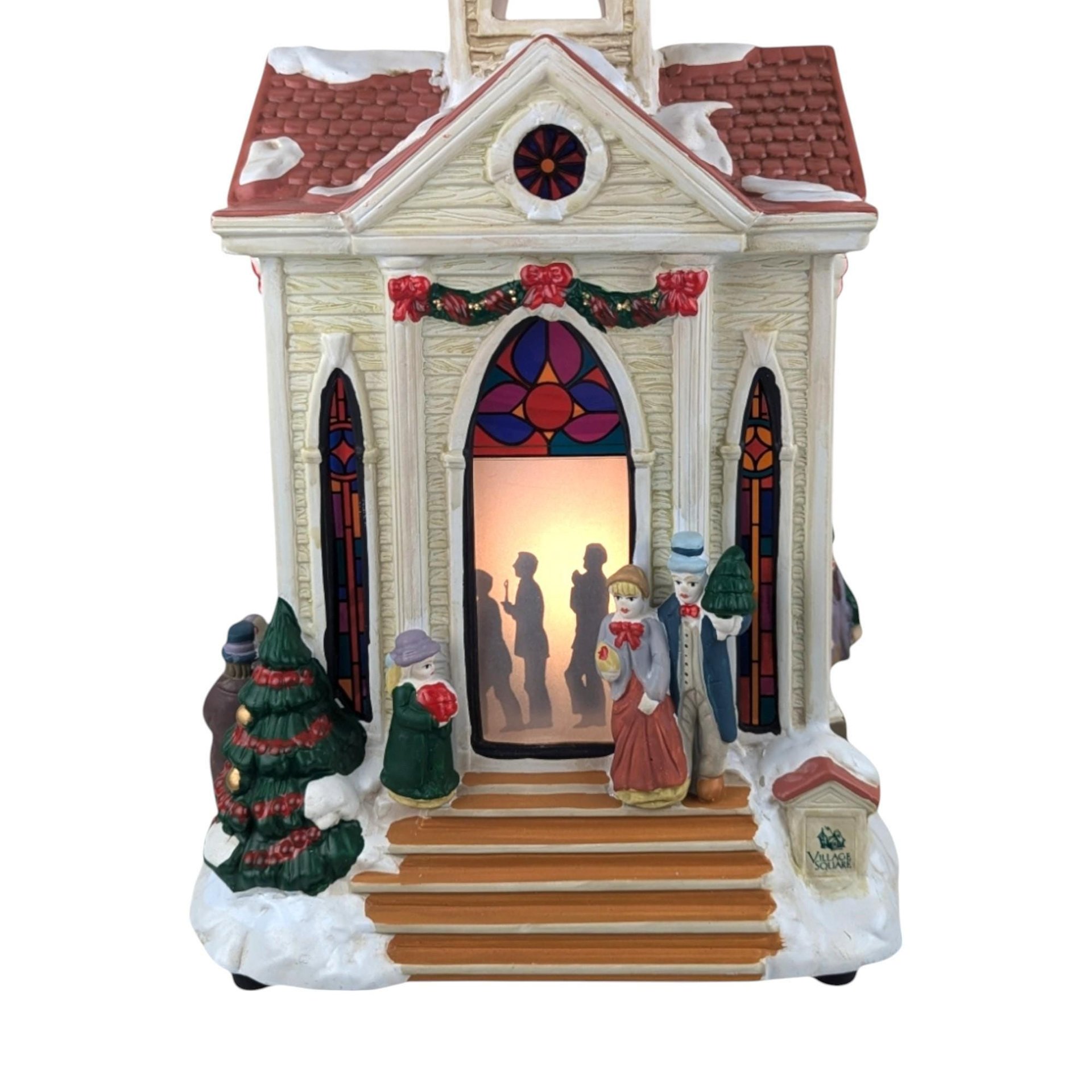 Vintage Mr. Christmas Lighted Silhouette Church: 1998 Village Decoration