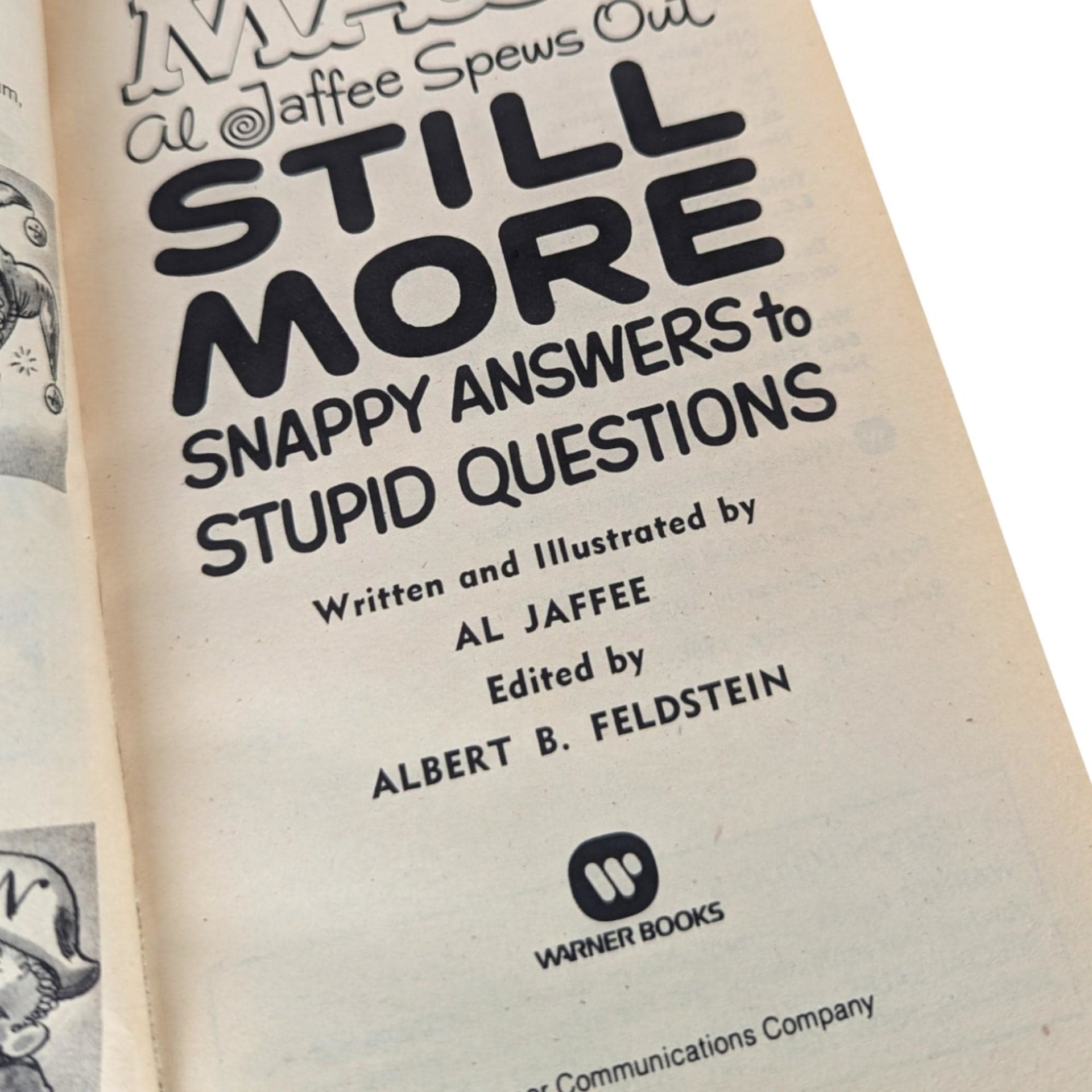 Mad Magazine, Al Jaffee, Snappy Answers to Stupid Questions, Humor Book, 1988, Paperback Book, Collectible Book, Gag Gift, Stocking Stuffer